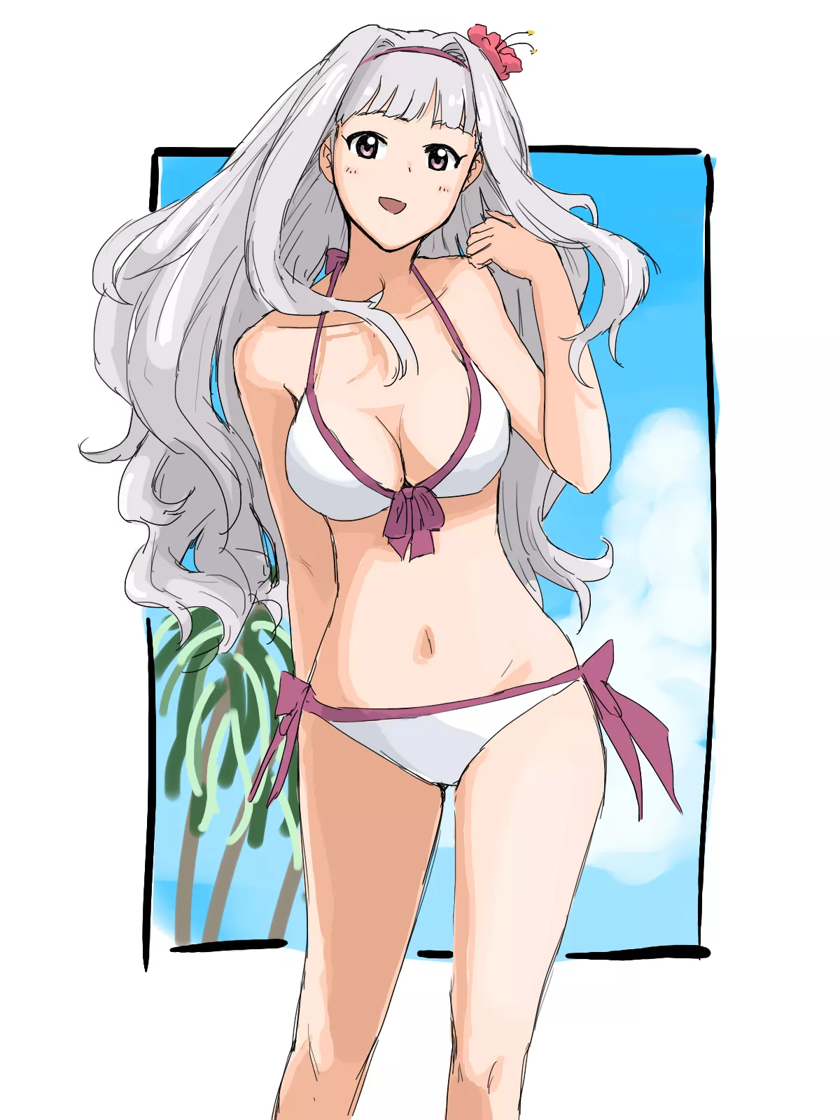 Shijou Takane in white bikini [Idolmaster]