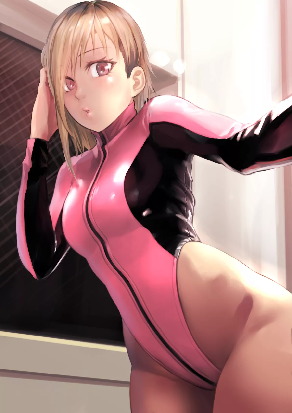 Shiny Pink Highleg Leotard (Kilye Kairi) [Original]