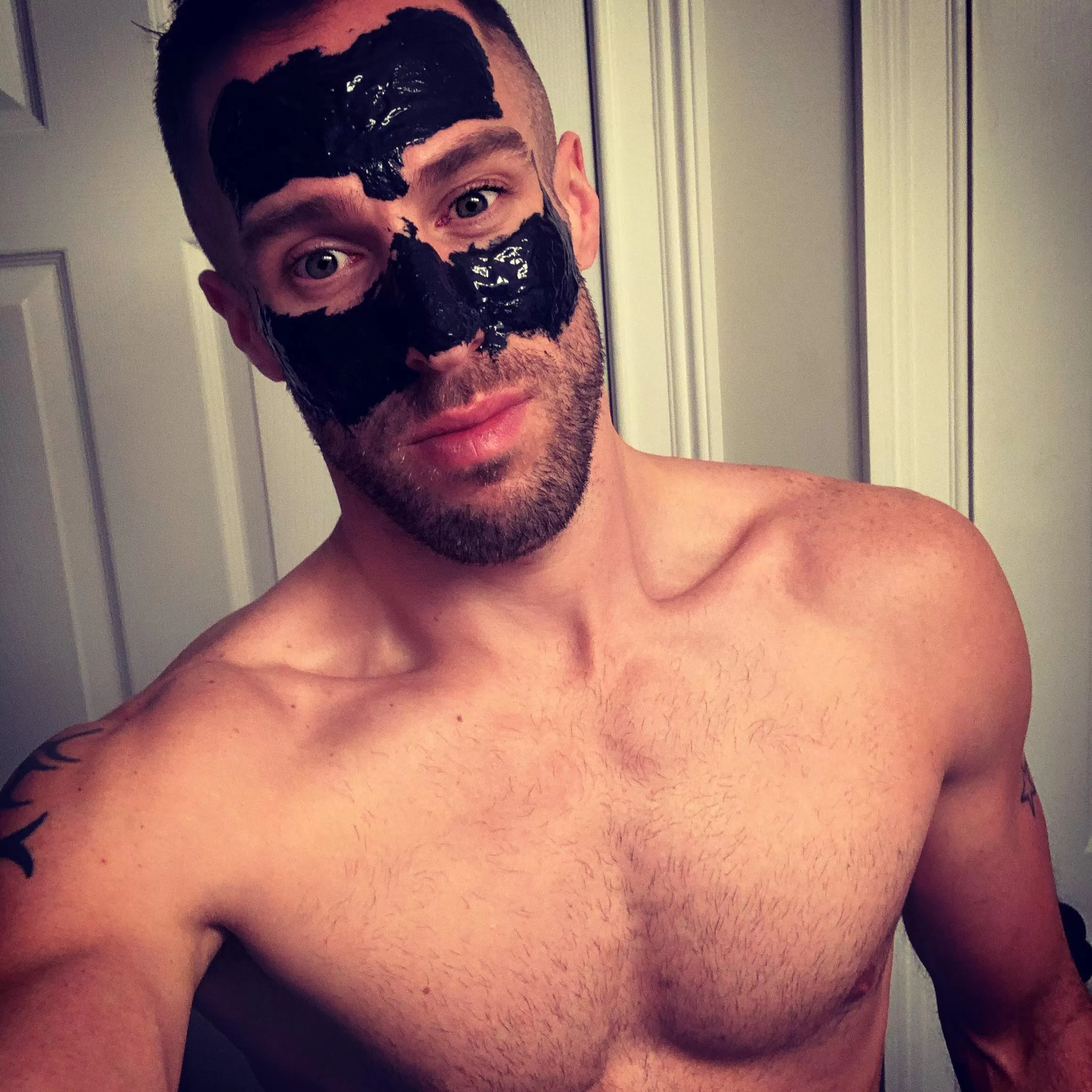 Shirt offâœ… Charcoal mask âœ… finished admissions process for masters program âœ…