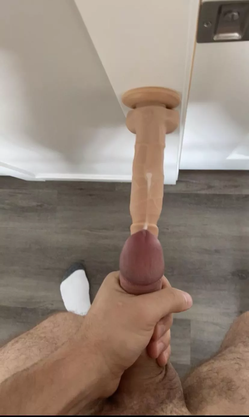 Shot a load on my dildo before I sucked it