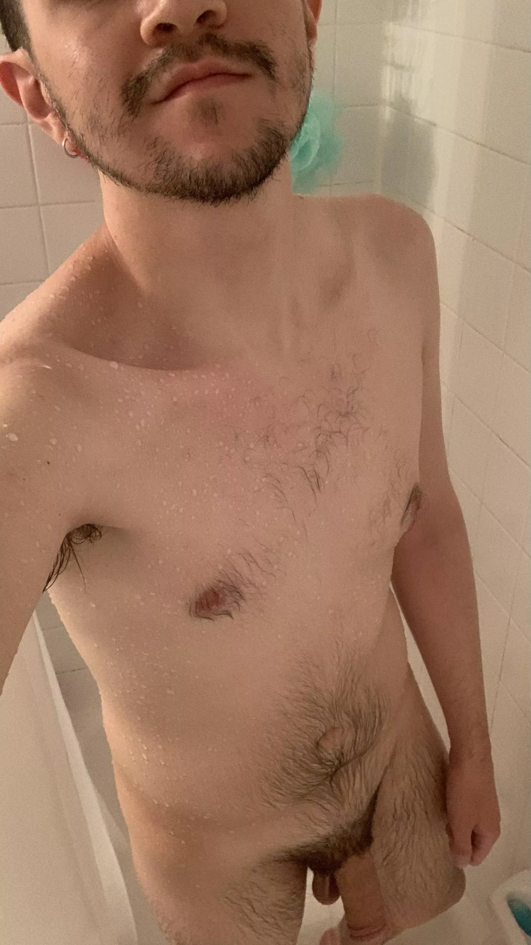 Shower selfie, ignore the patchy chest hair 😪