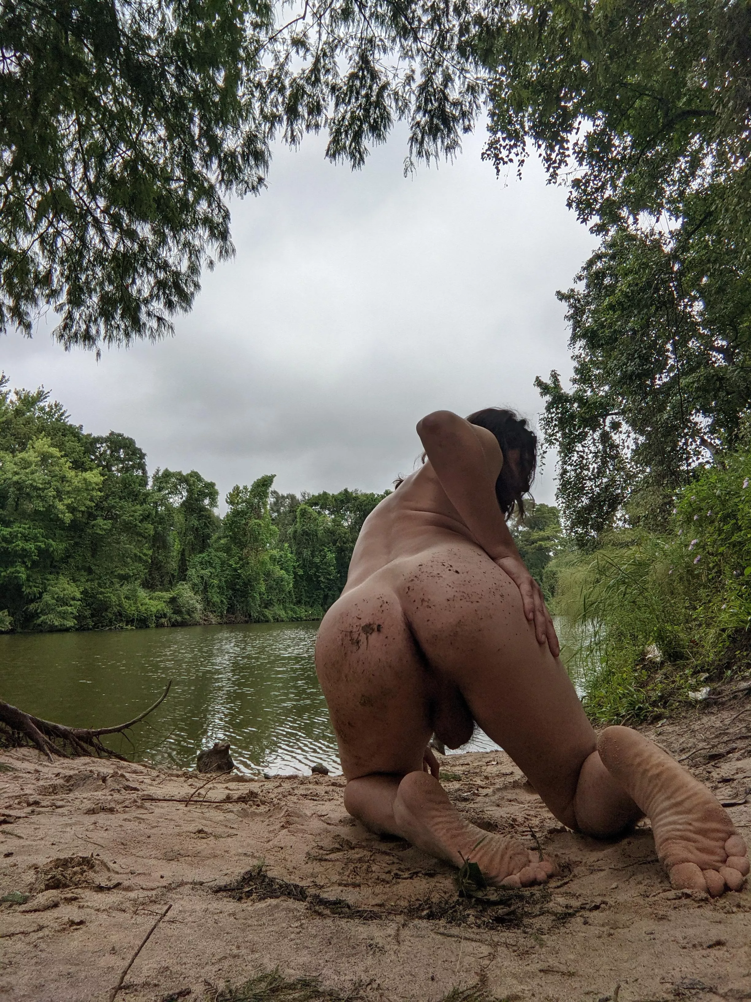 Showing my ass next to the creek