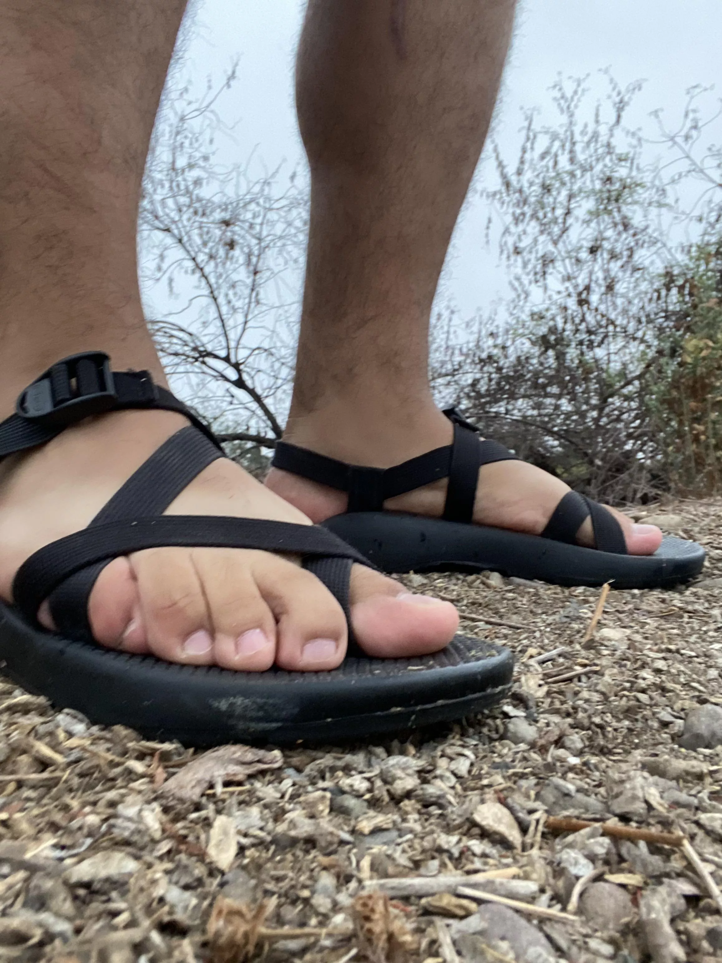 Showing My Chacos - my cock was throbbing as I passed other walkers/joggers.