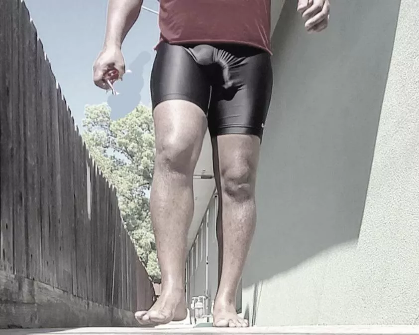 Showing My Cock and Balls In Shiny Spandex