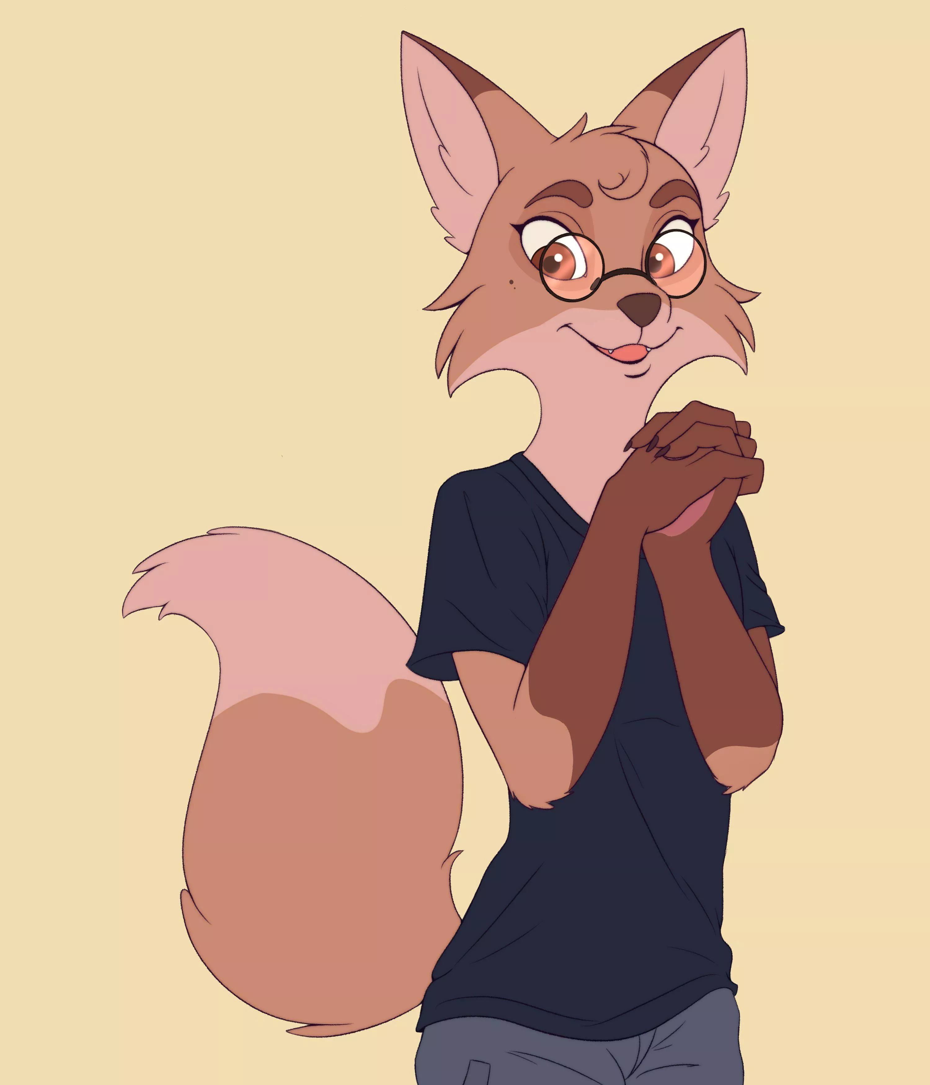 Shy, but glad you’re here ~ Art by me 🍪