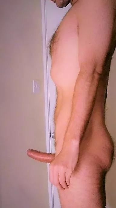 Side view of my thick hard cock