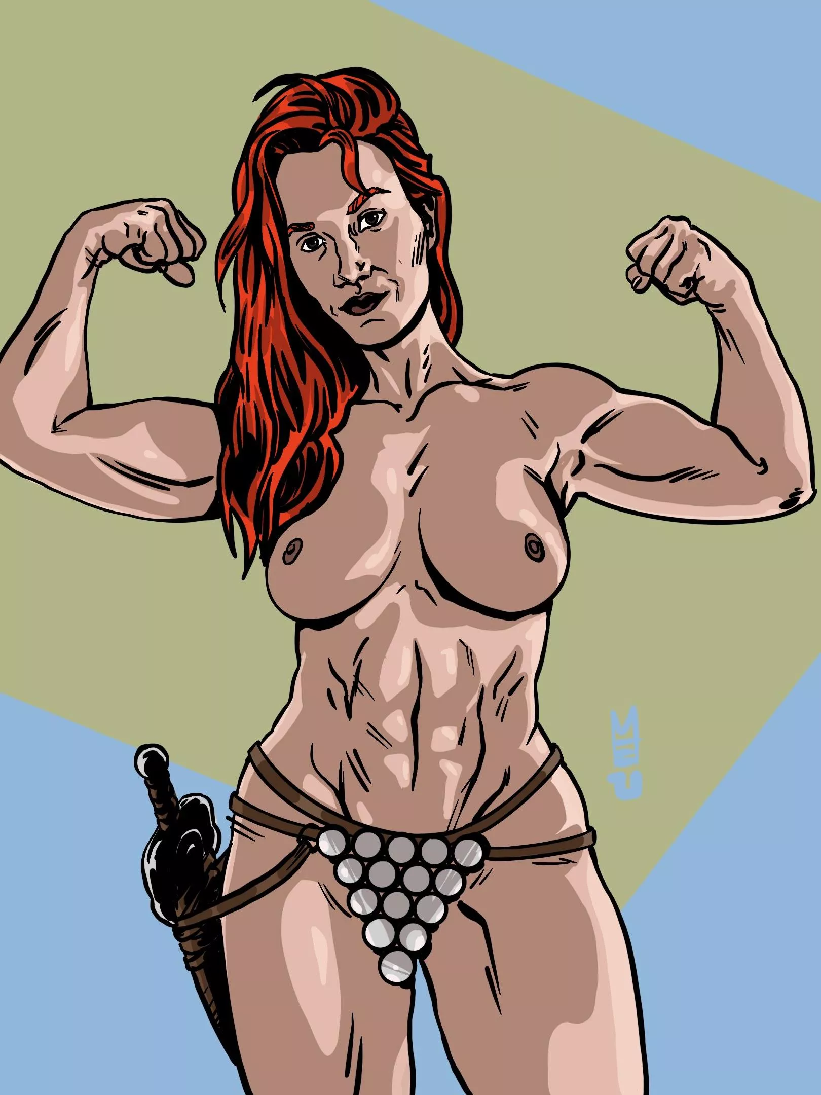 Siri Dahl as Red Sonja fan art by ipaintdrawings