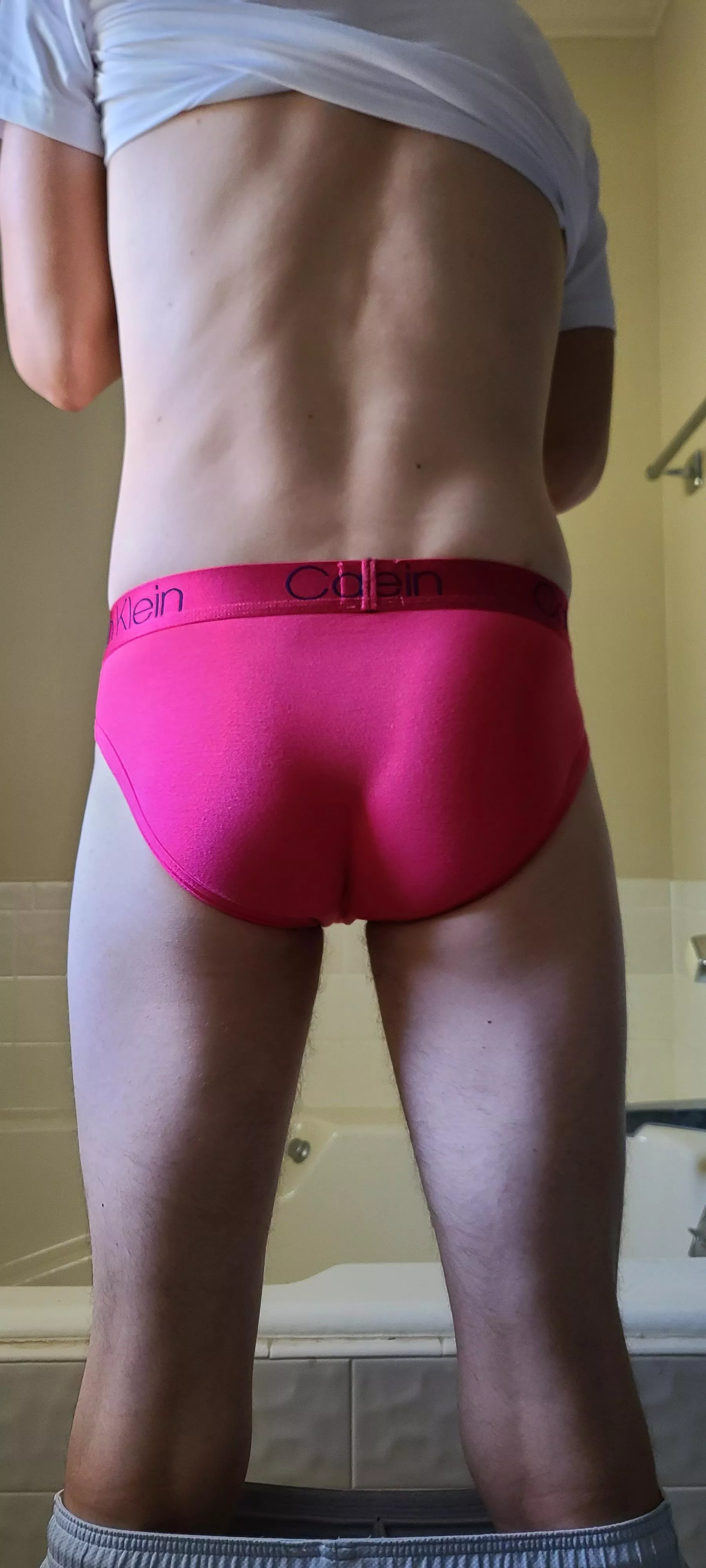 Skinny butt in briefs