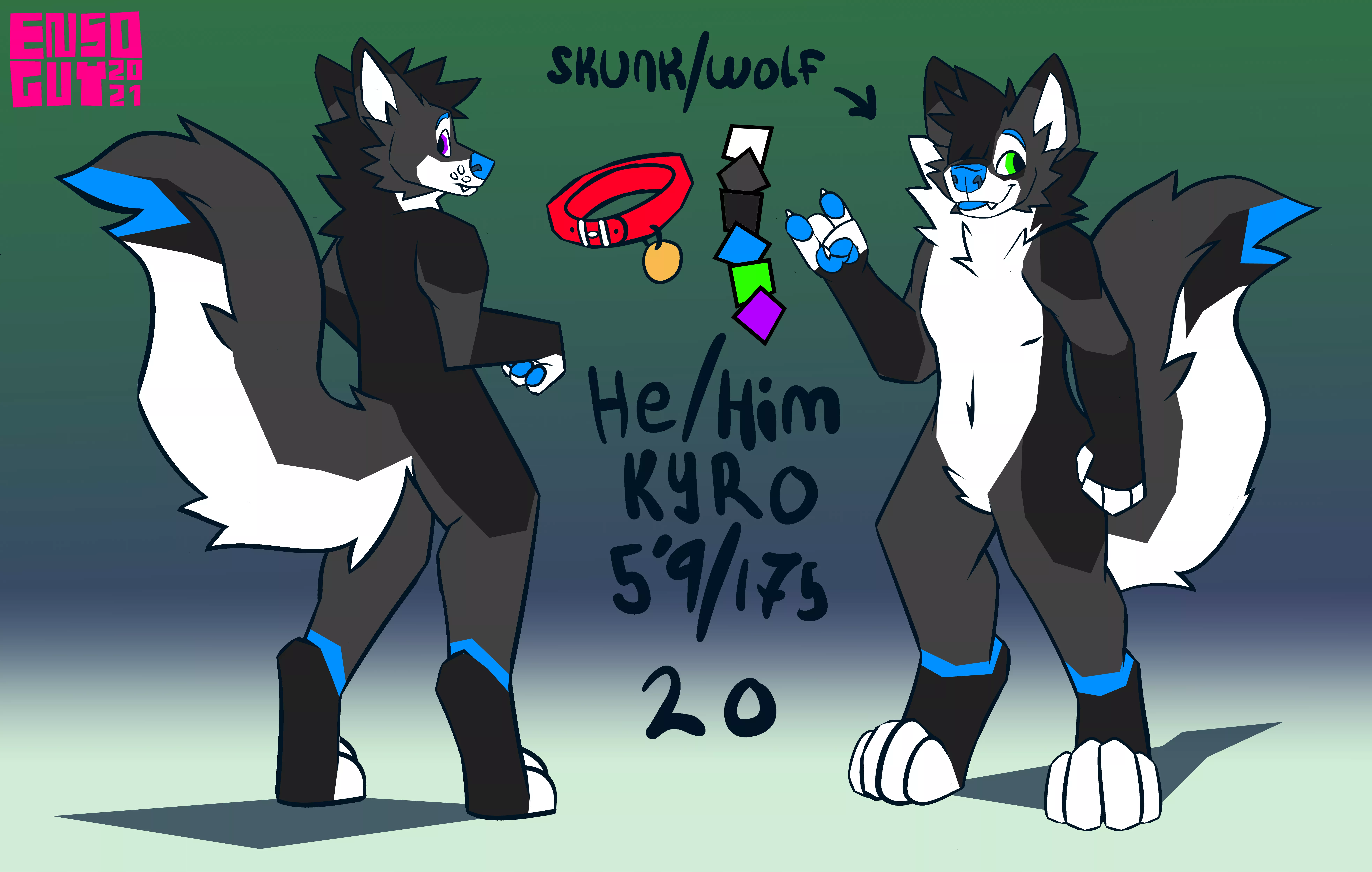 Skunky wolf refsheet for @/whomstthefuckfurry on instagram