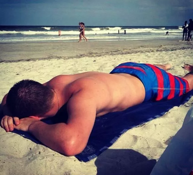 Sleeping Marine on the beach