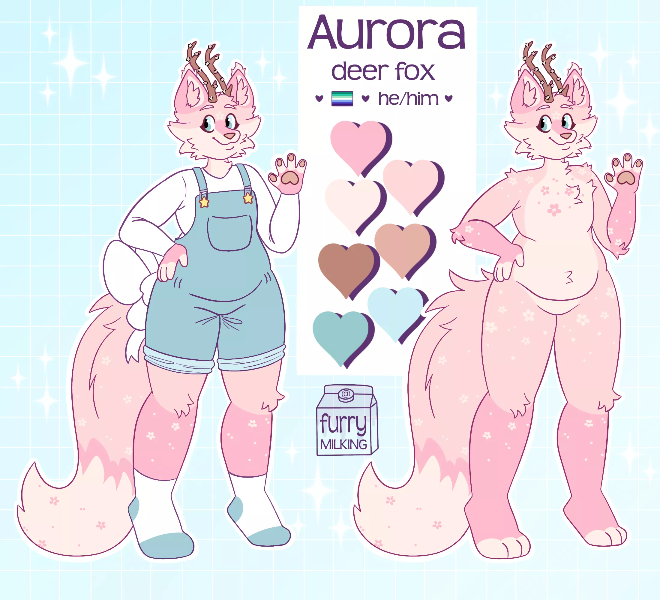 ♥ slight redesign + ref for my character Aurora! ♥ (art by me)