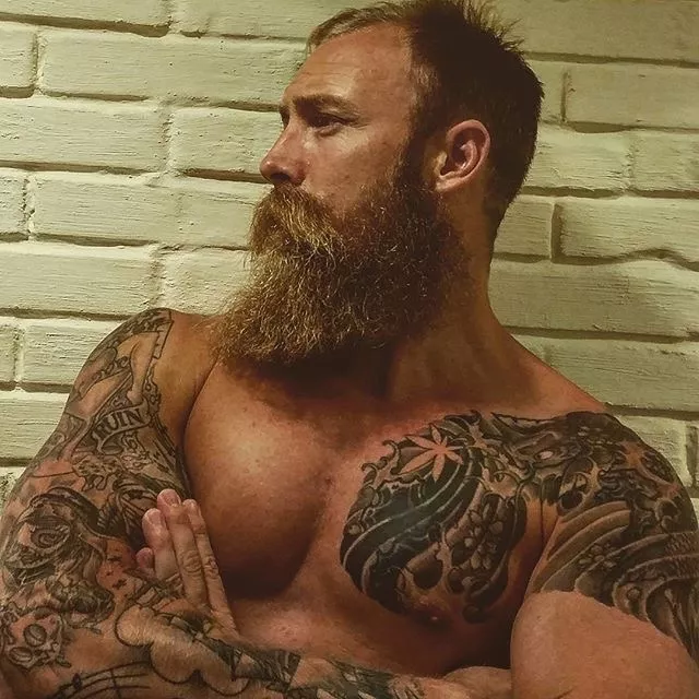 [Slightly NSFW, Shirtless] The beard says it all for me on this one.