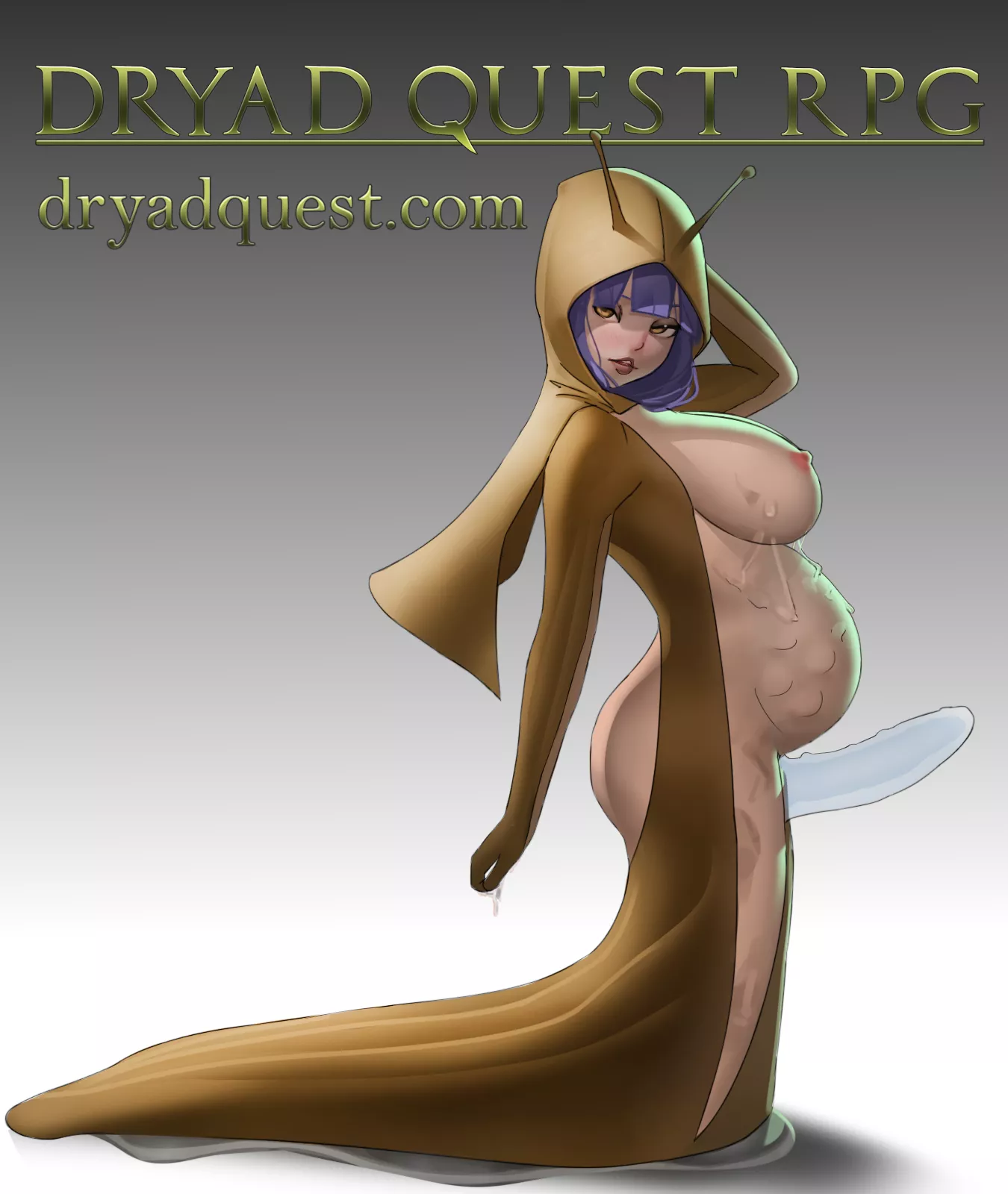 Slug-girl bursting with eggs