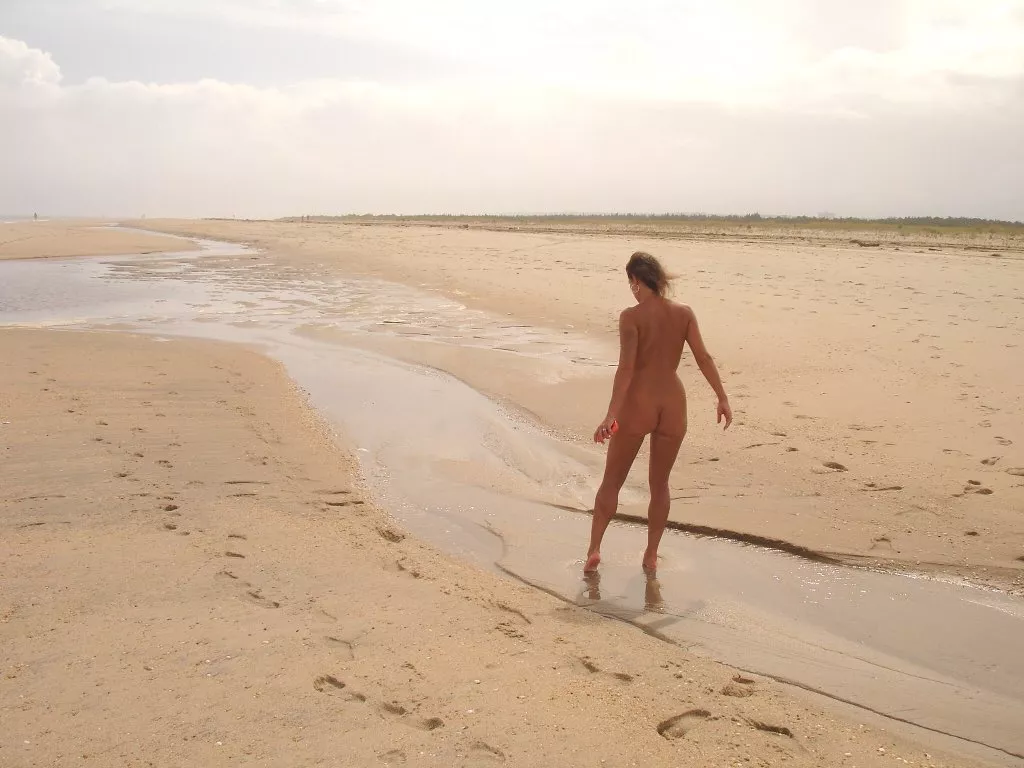 Small streams of hot shallow water in the sand. (Gunnison Beach)