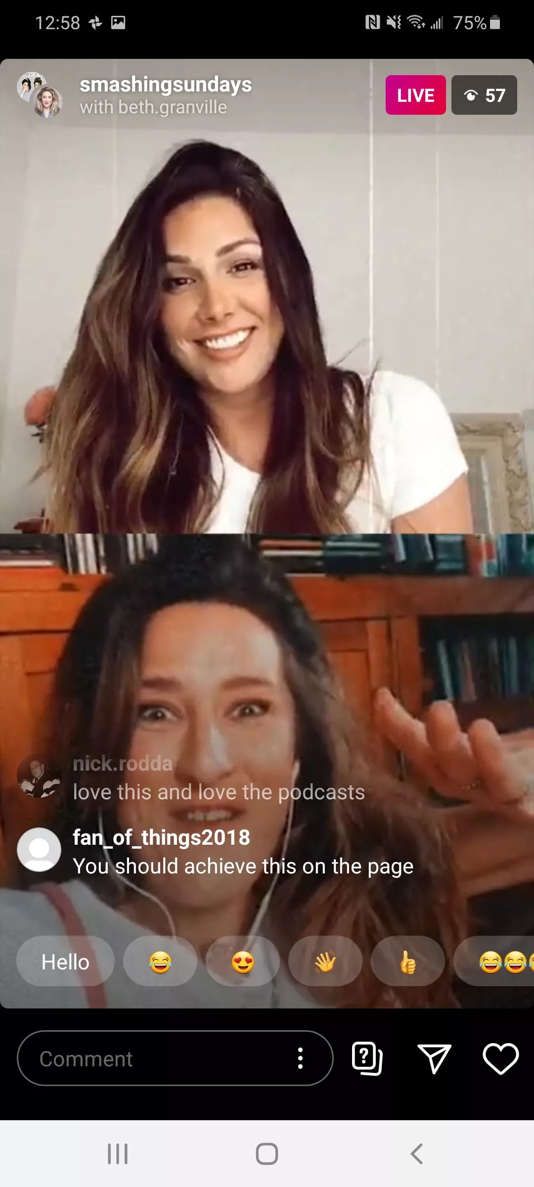 Smashing Sundays Insta Live. Such a great smile.