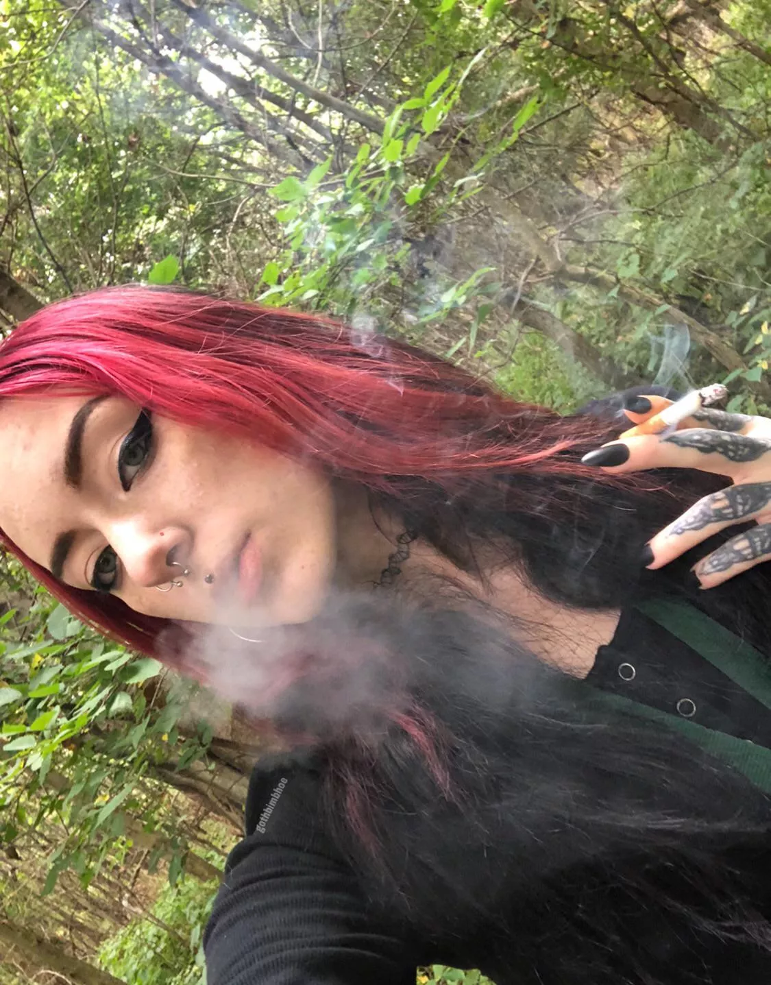 smoking in the middle of the woods while mushroom hunting ðŸ„ ðŸš¬