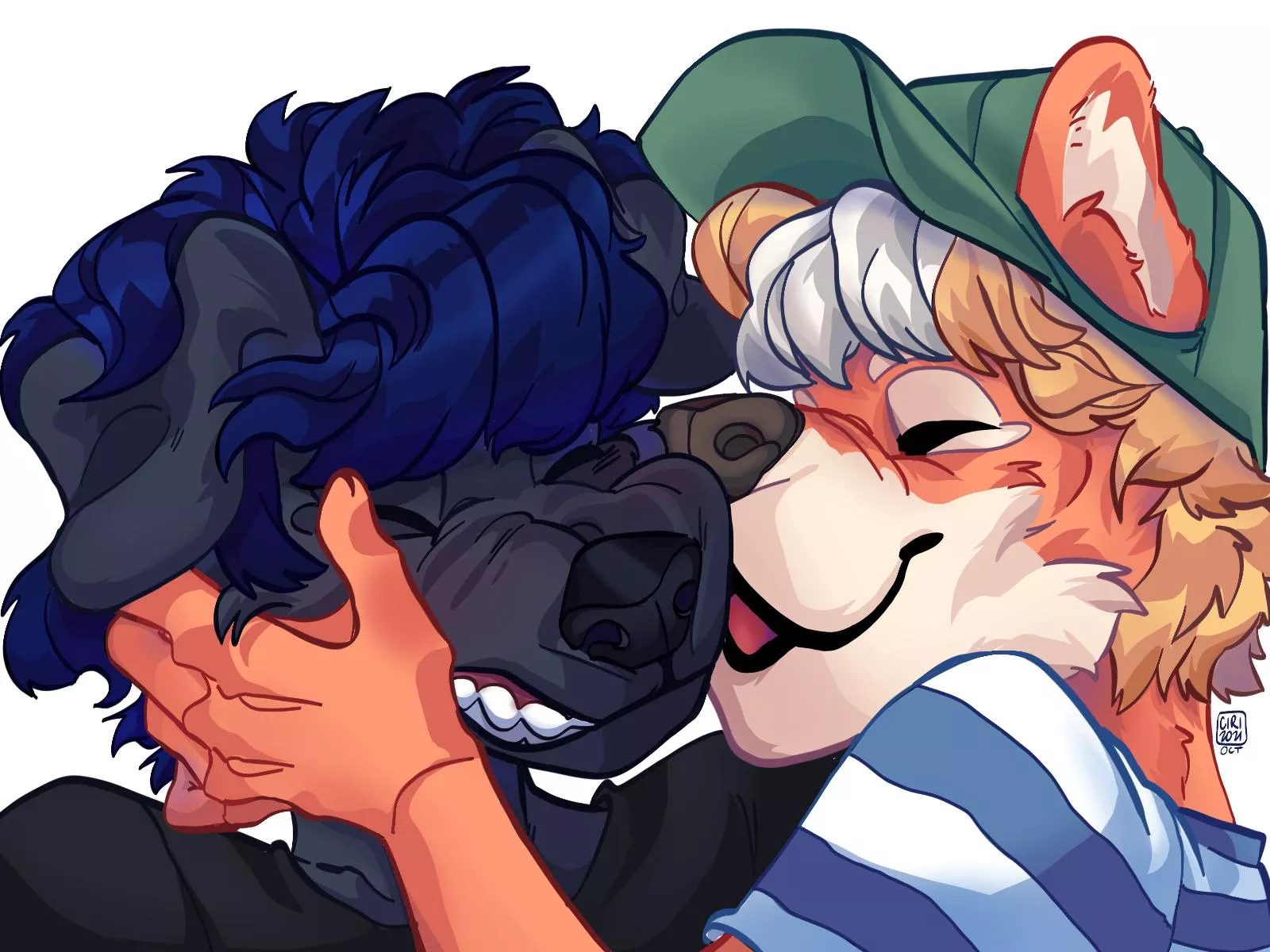 smoochies on the cheek (art by me)