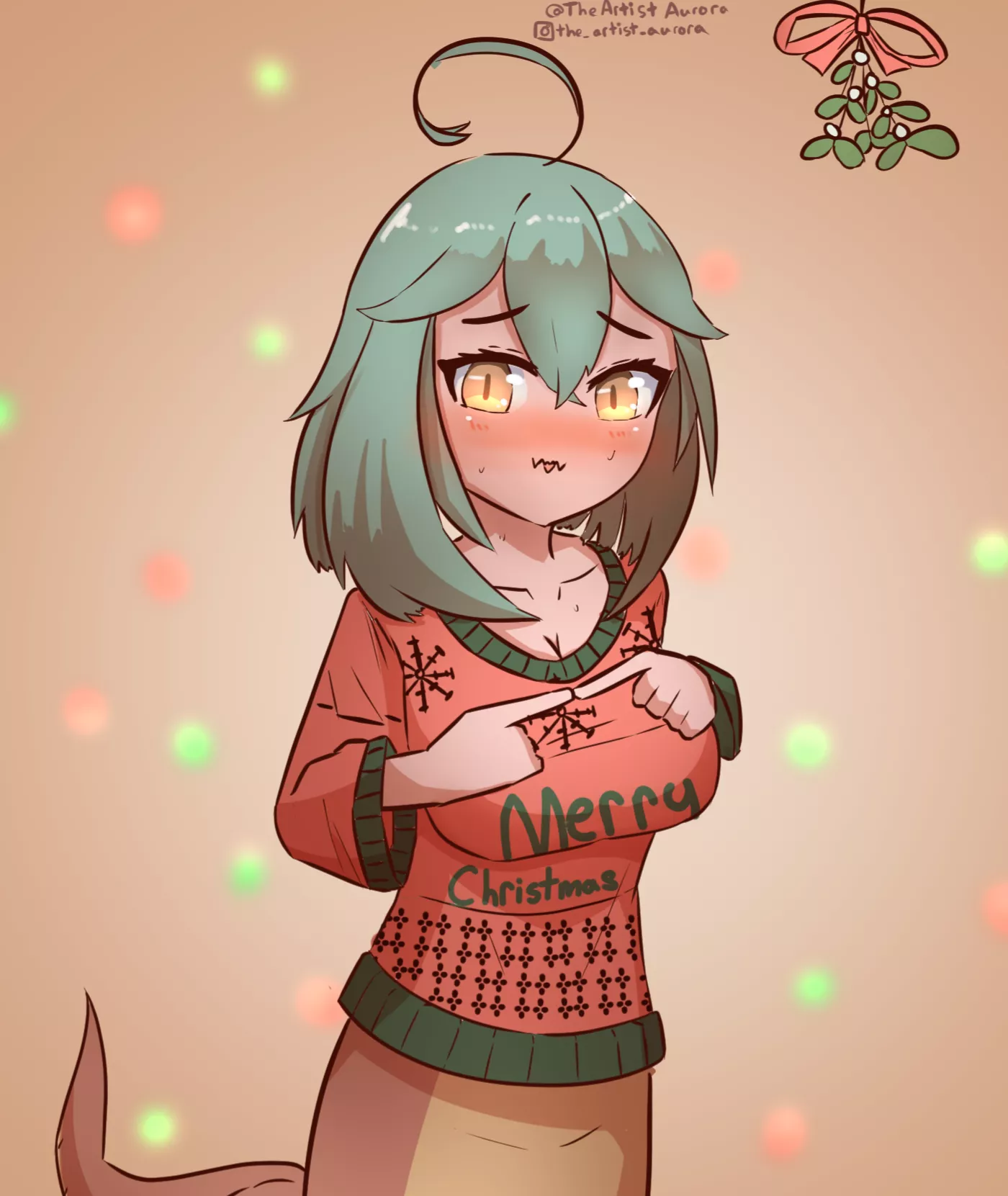 Snek under the mistletoe, by me!