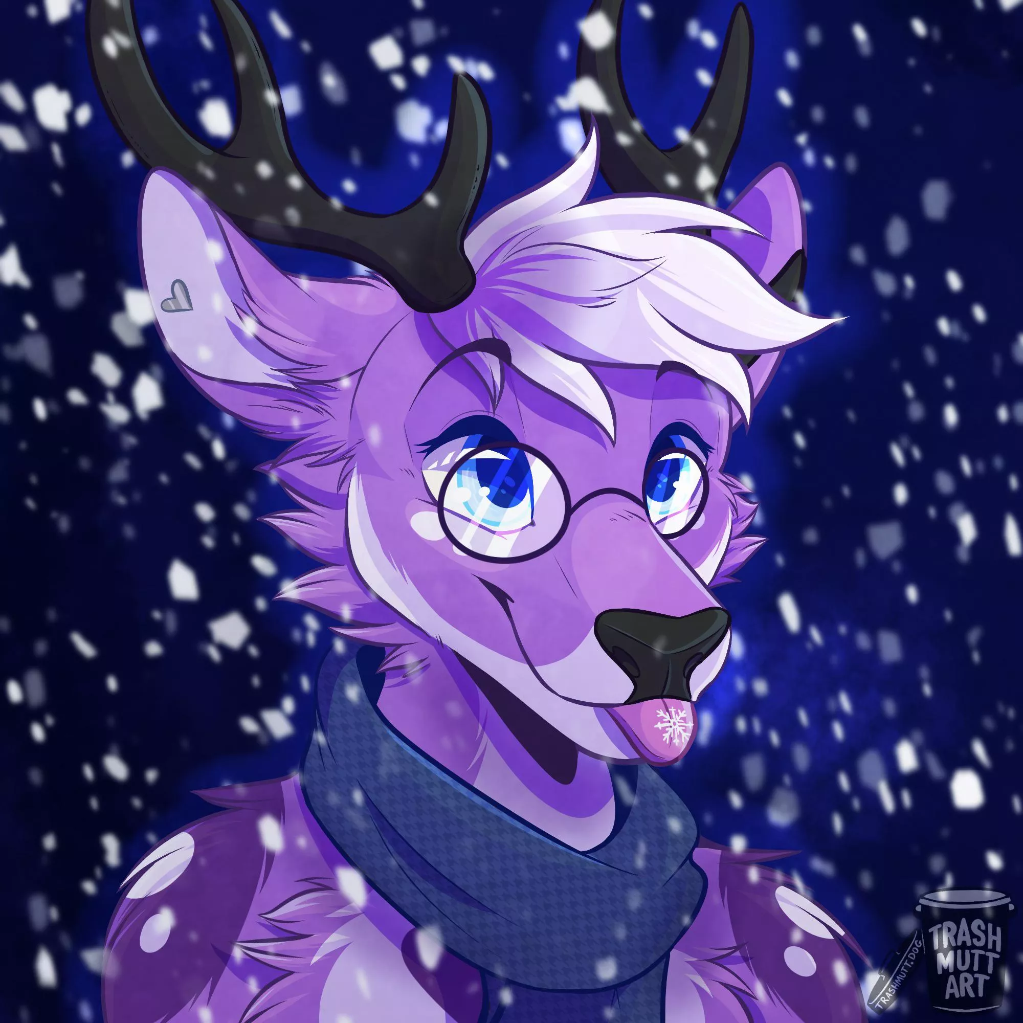 Snowy Deer 🦌 (Art by me - TrashmuttArt on Twitter)