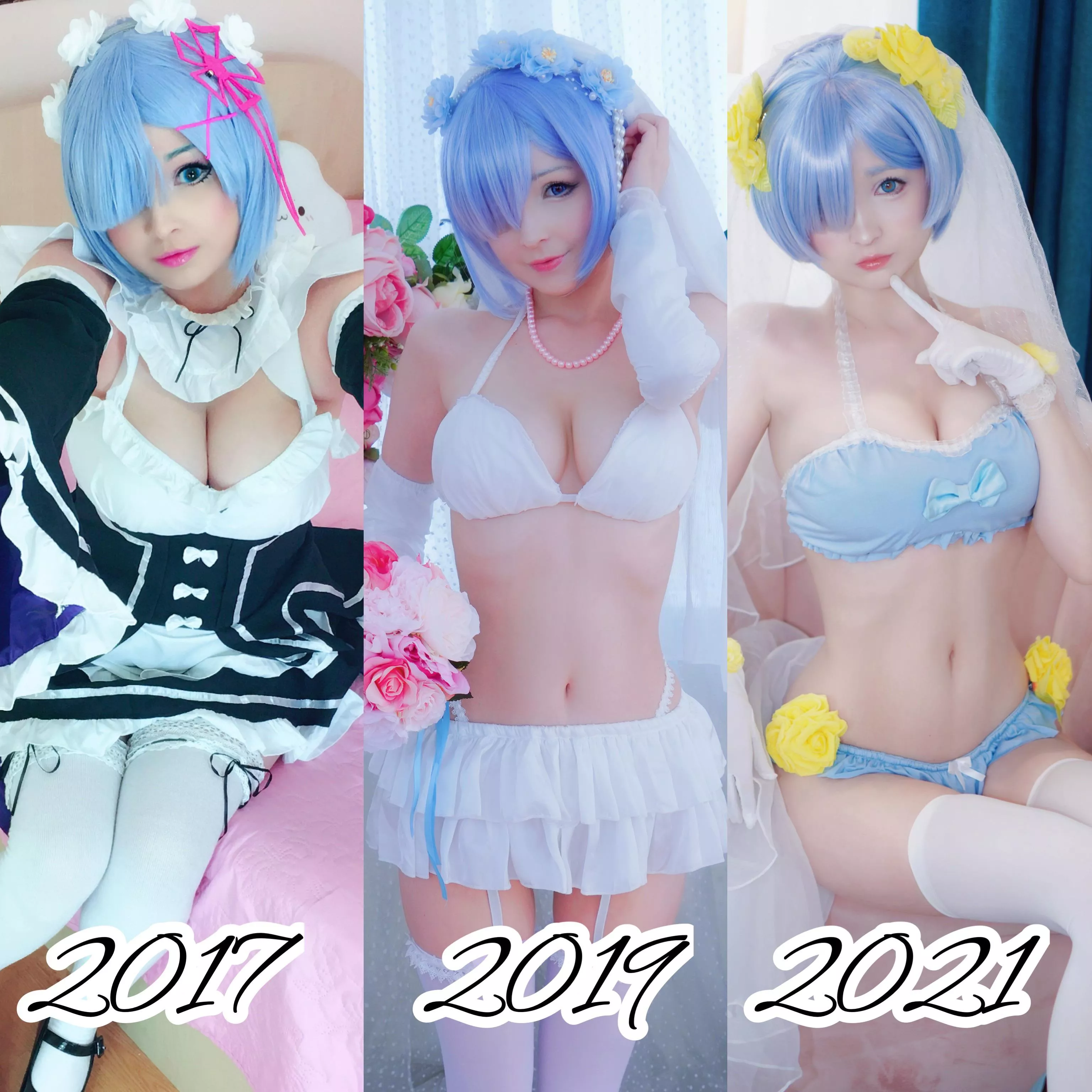 So happy of my progress , I use Rem cosplays as a gauge of how far I’ve come 💙