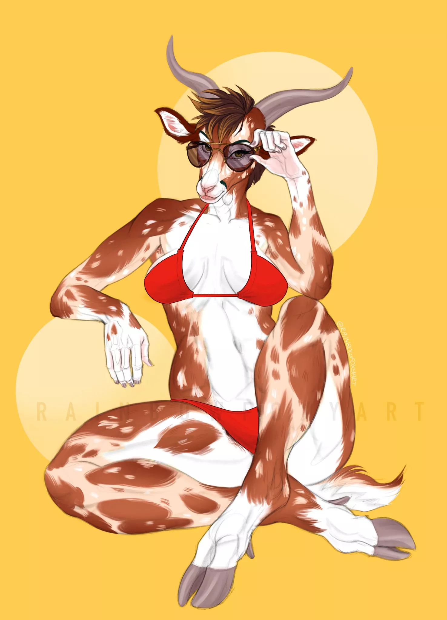 Soak Up the Sun (Comms Open) - Art by Me (RainbowFoxyArt)