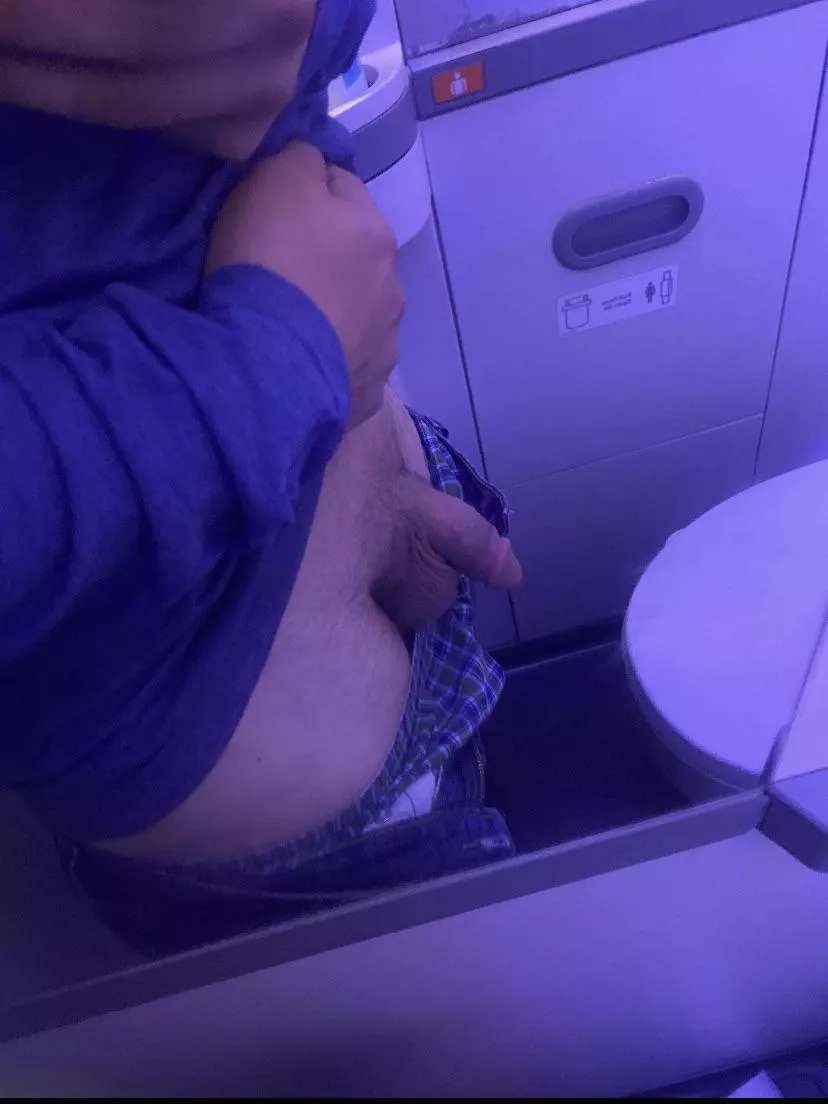 Soft cock on a plane