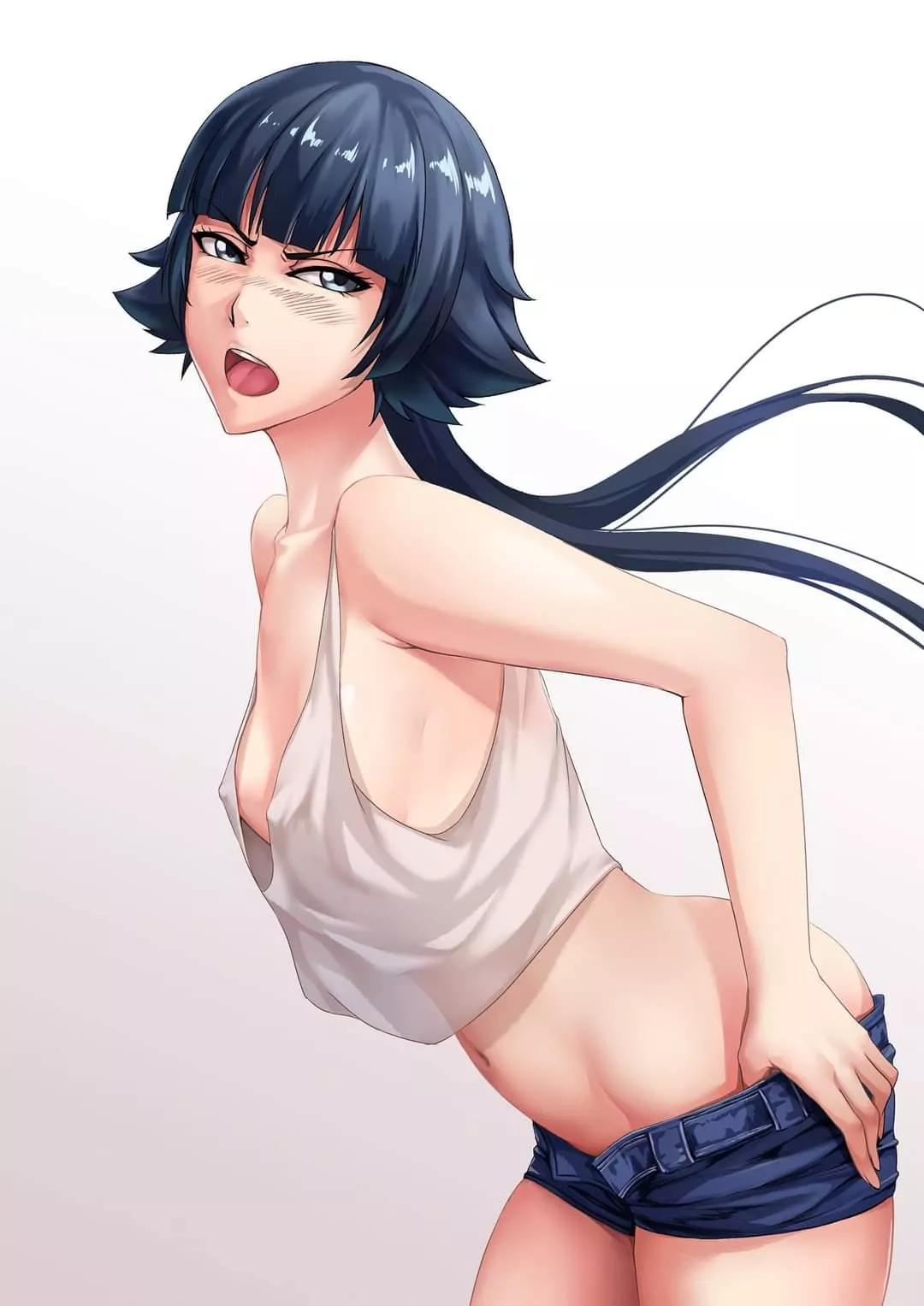 Soi Fon Cute Blushing Show-Off (flatchestedsarada) [Bleach]