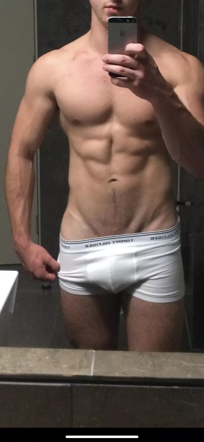 Something about the white really brings out the bulge