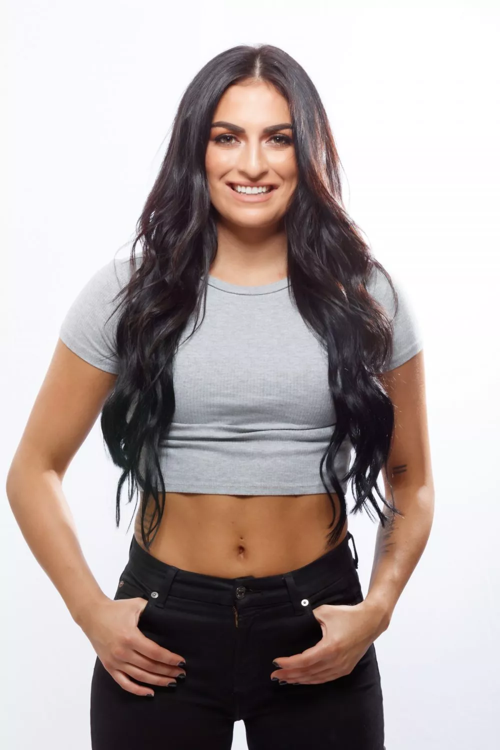 Sonya Deville tight top and jeans