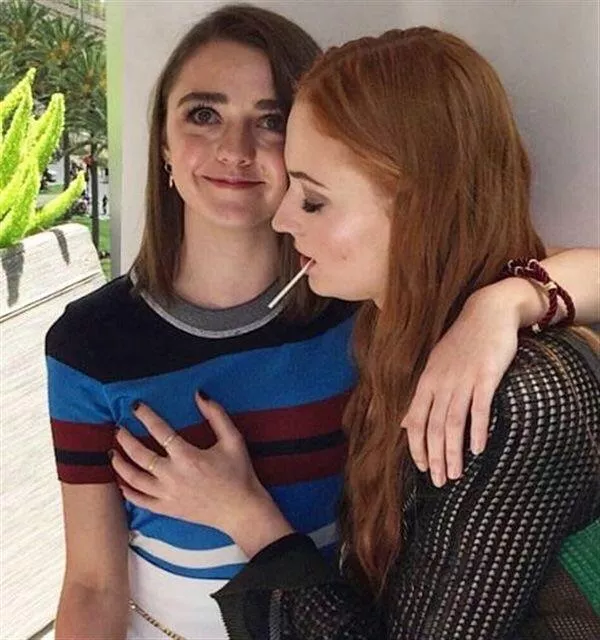 Sophie Turner and Maisie Williams