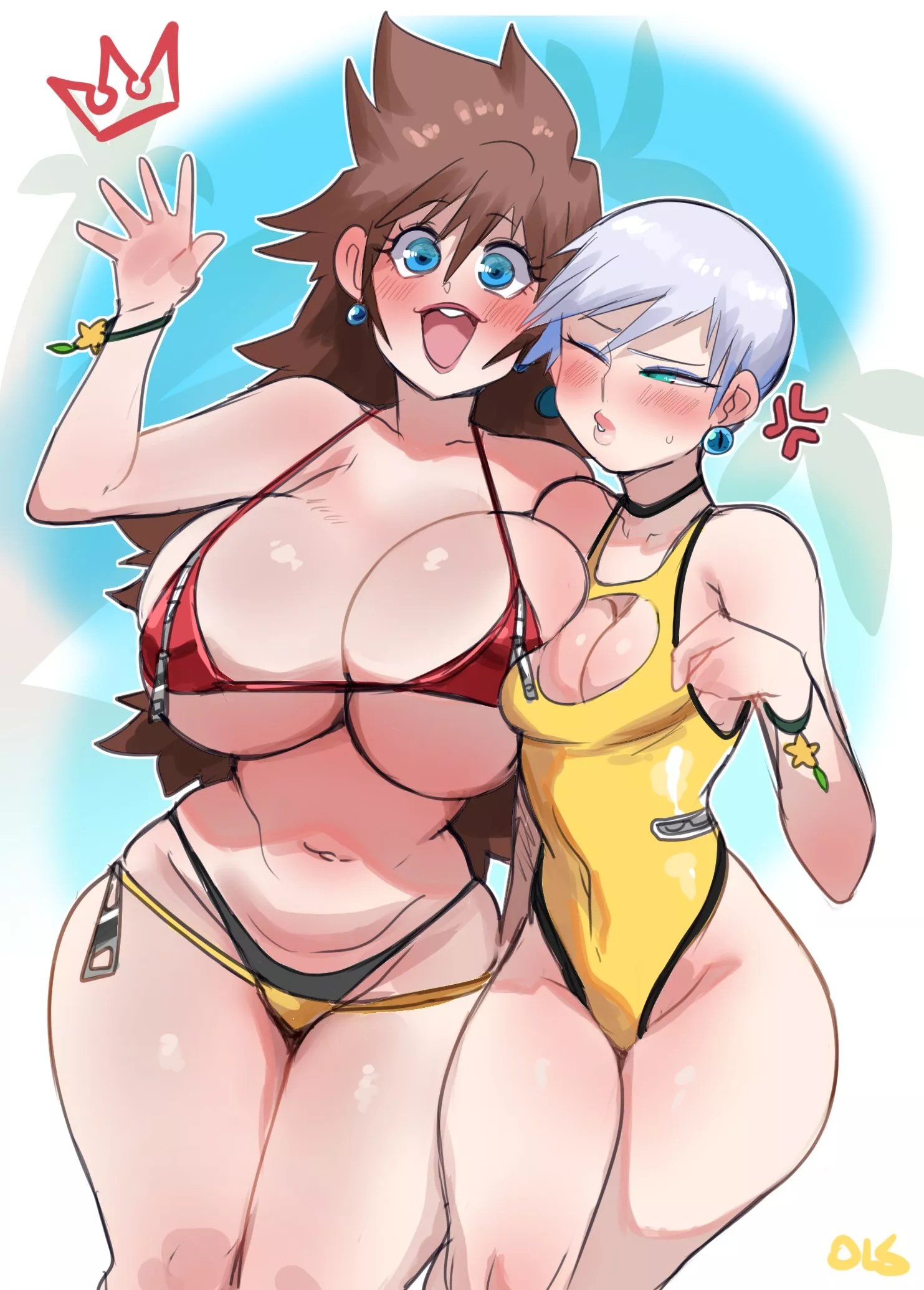 Sora & Riku's moms bustin' up on the beach~!