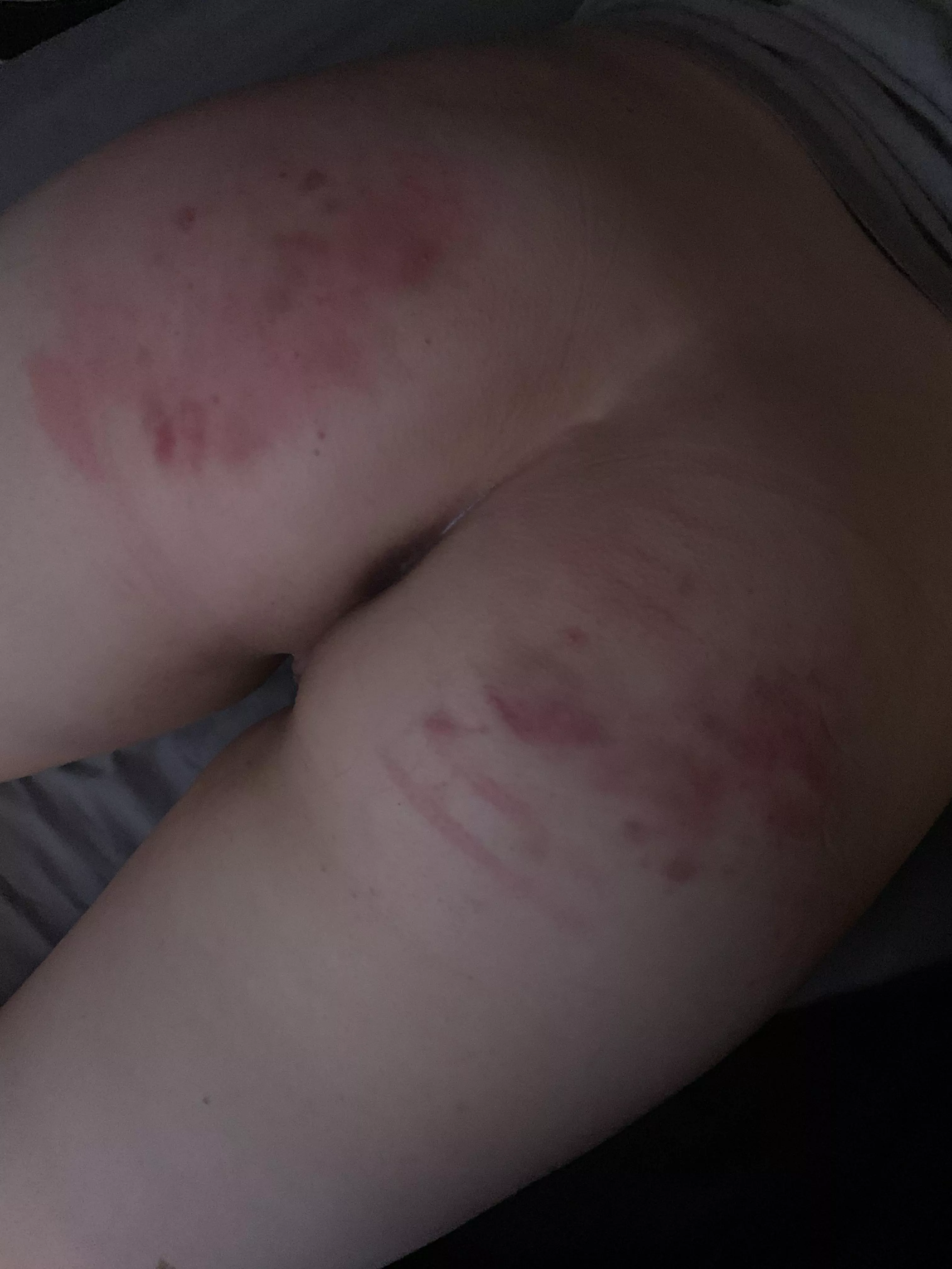 Spanked otk and a caning for being a brat all day.