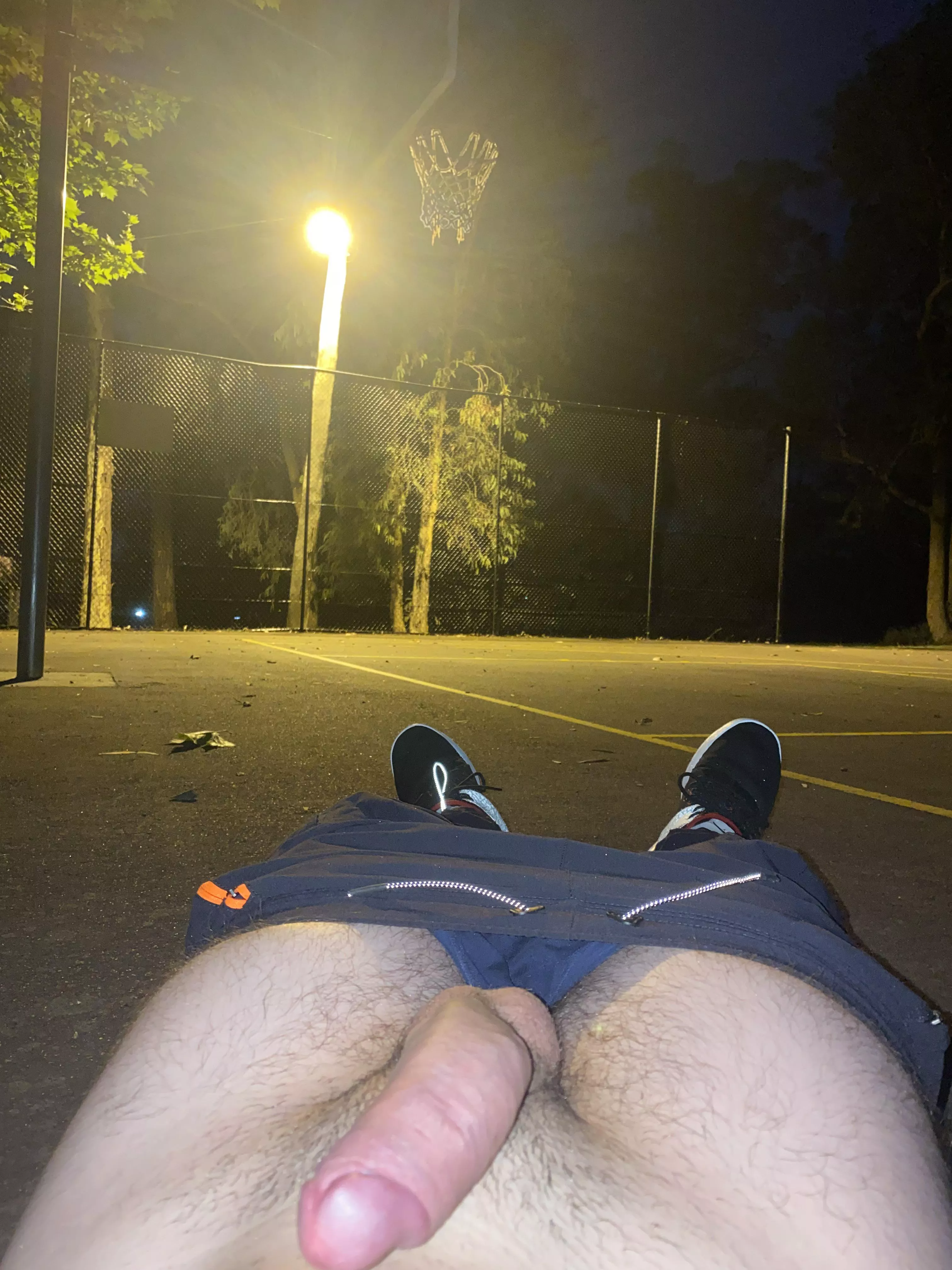 Spare cock and balls hanging at the courts if you wanna bounce it around 😊