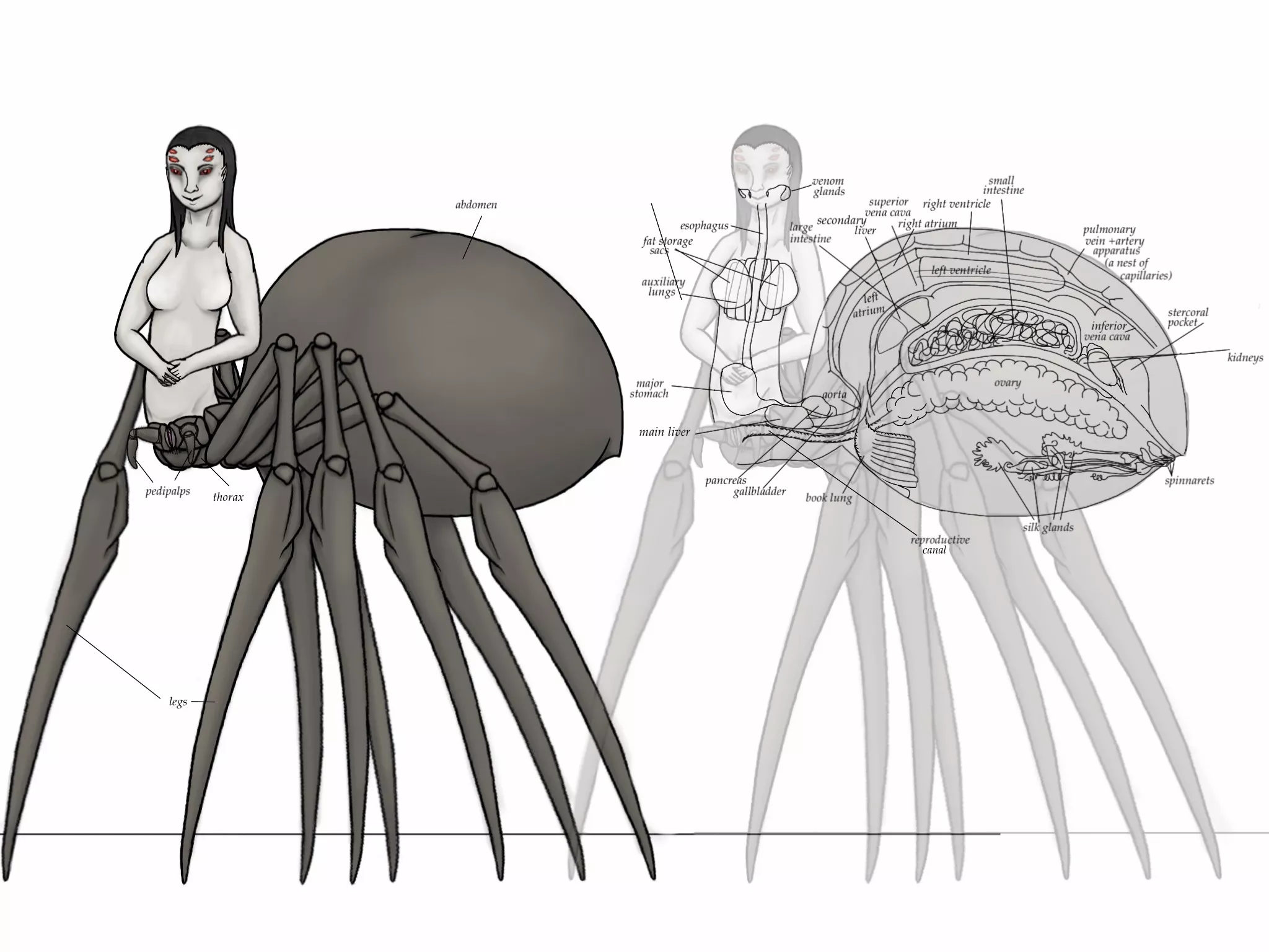 Speculative Anatomy for a Sci-fi Thing I'm Working On