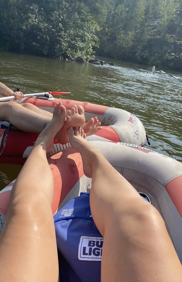 spent the day floating down a river with a friend. and of course i convinced her to take some feet pictures with me ï¿¼ï¿¼