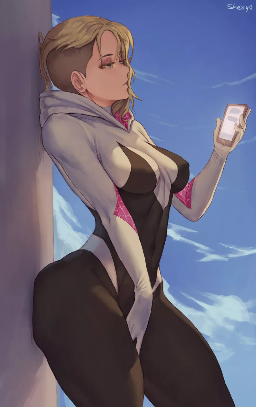 Spider-Gwen On Her Phone (Shexyo) [Marvel]