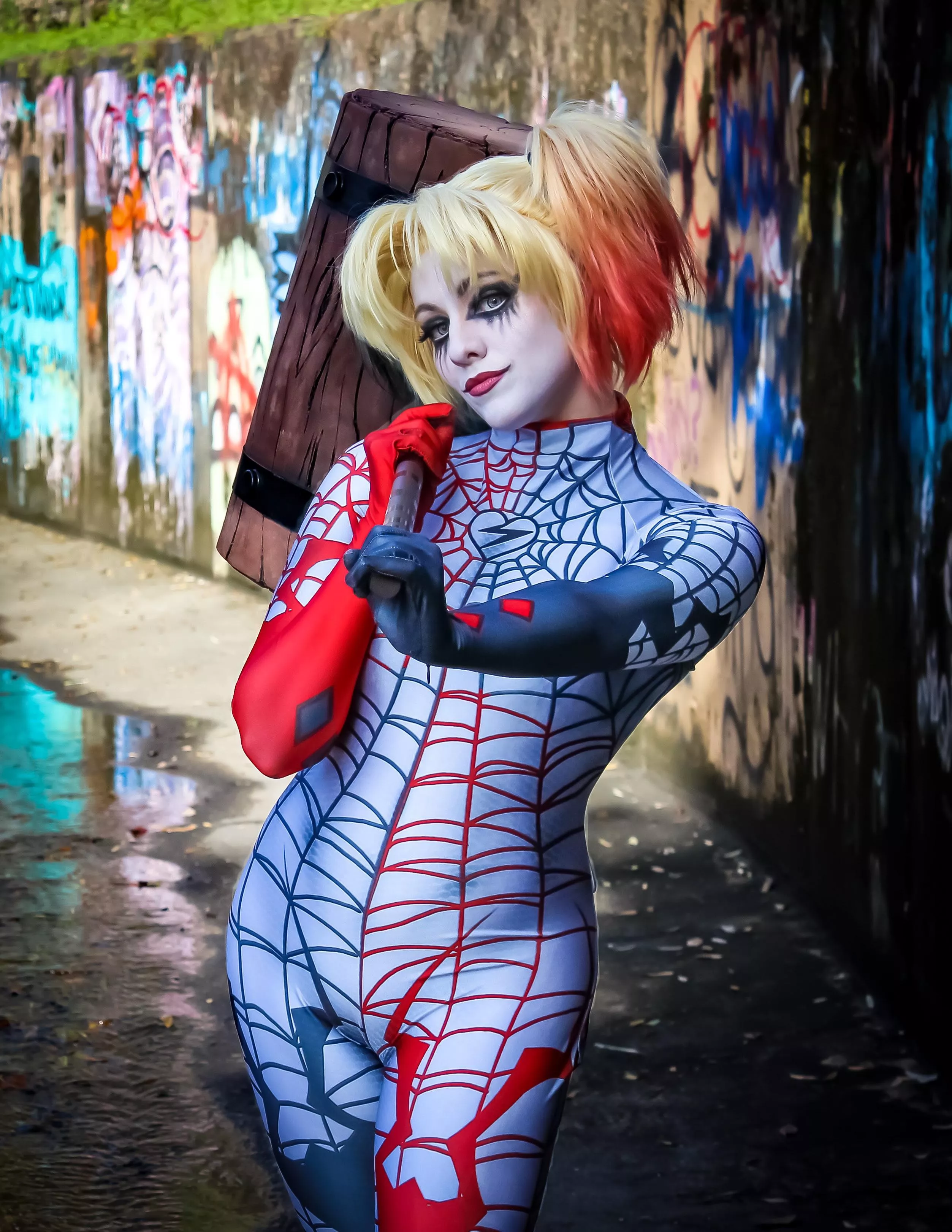 Spider-Quinn cosplay mashup by Miss OoLaLa