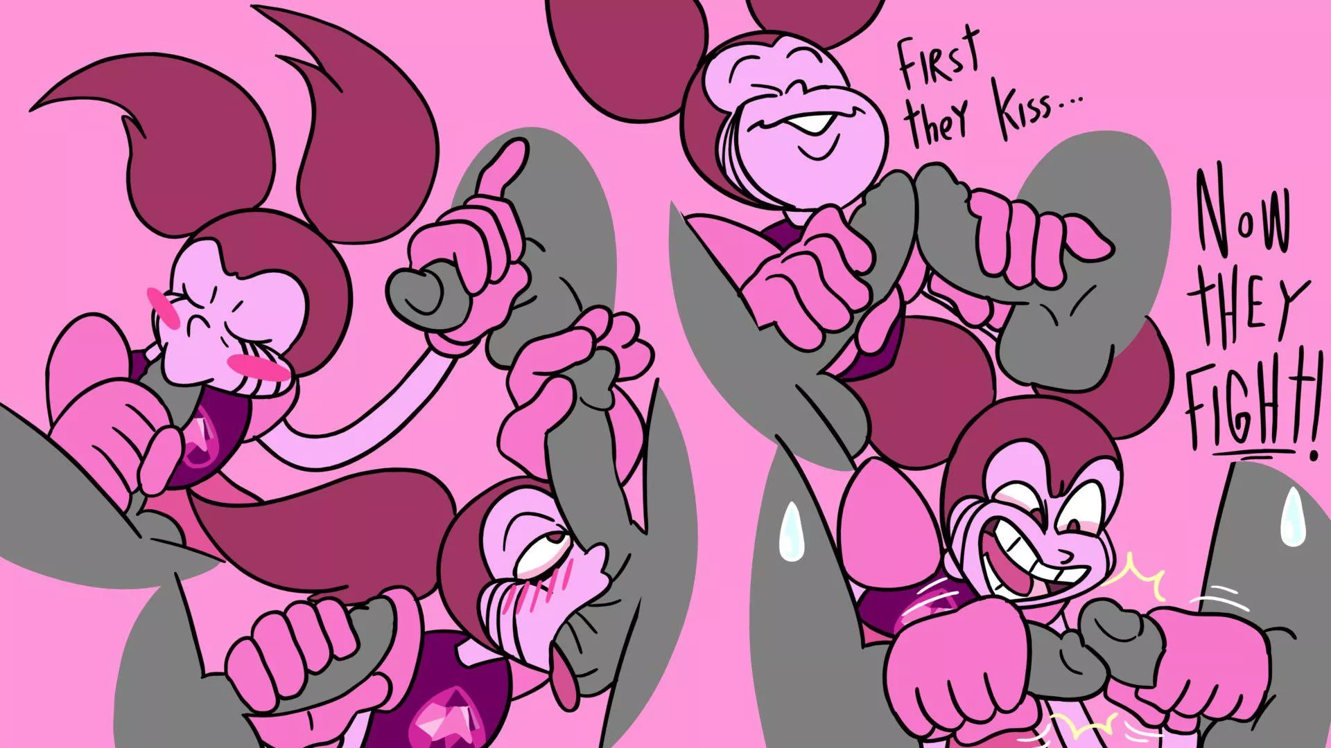 Spinel, having some fun with a couple of dicks (art by JonesBO50034805)