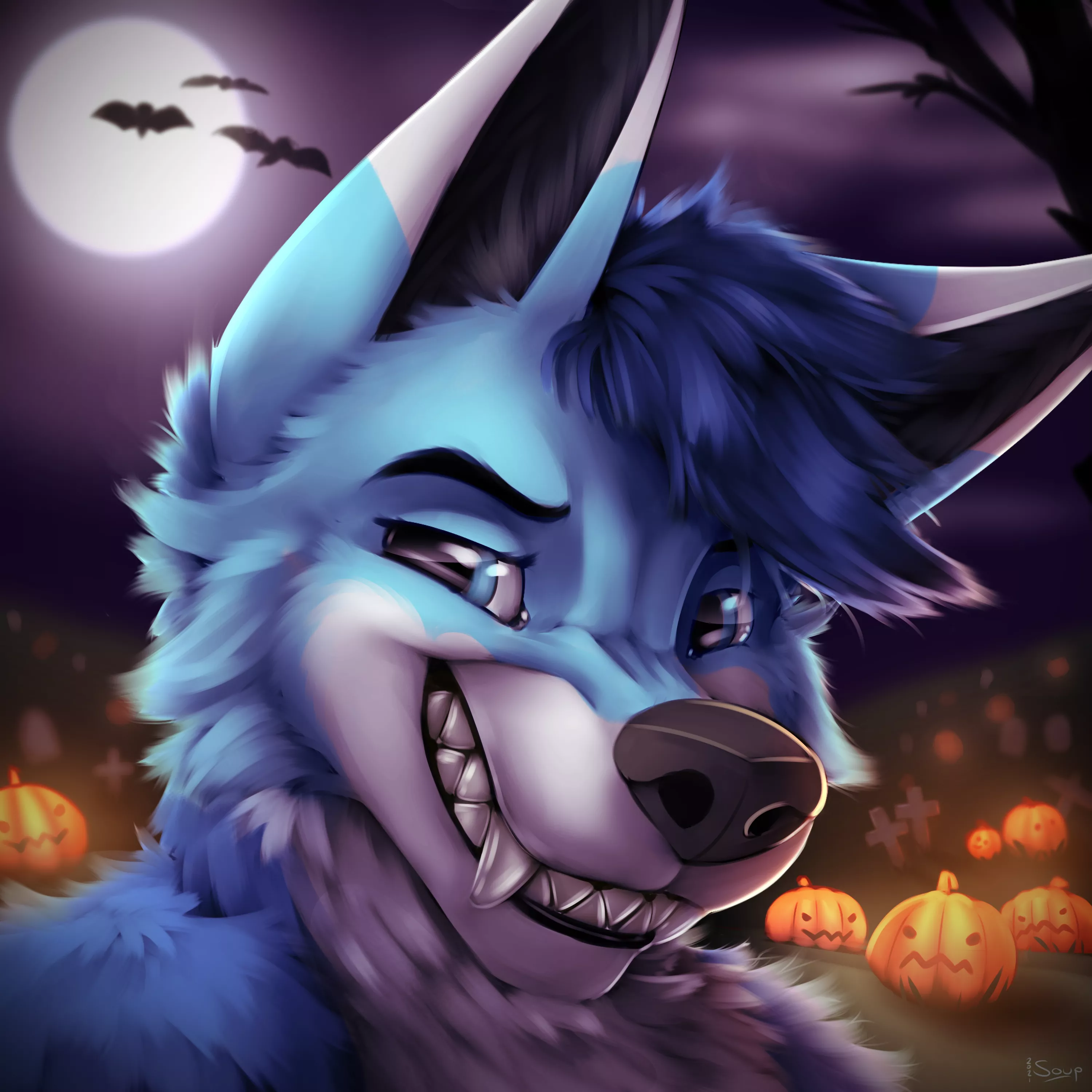 Spooky (early) October Headshot Commission! 🎃 (Art by me)