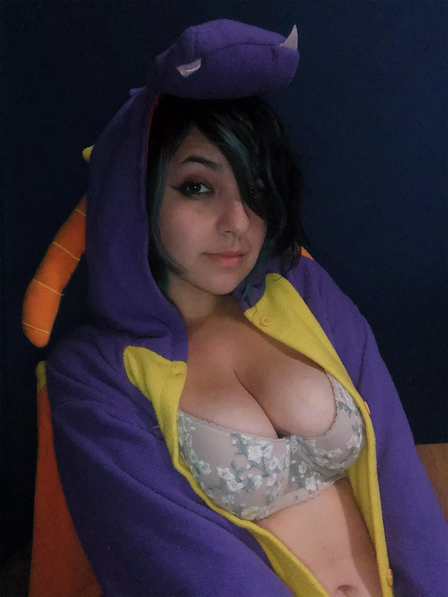 Spyro the dragon onesie and Iâ€™m ready for the cold weather .