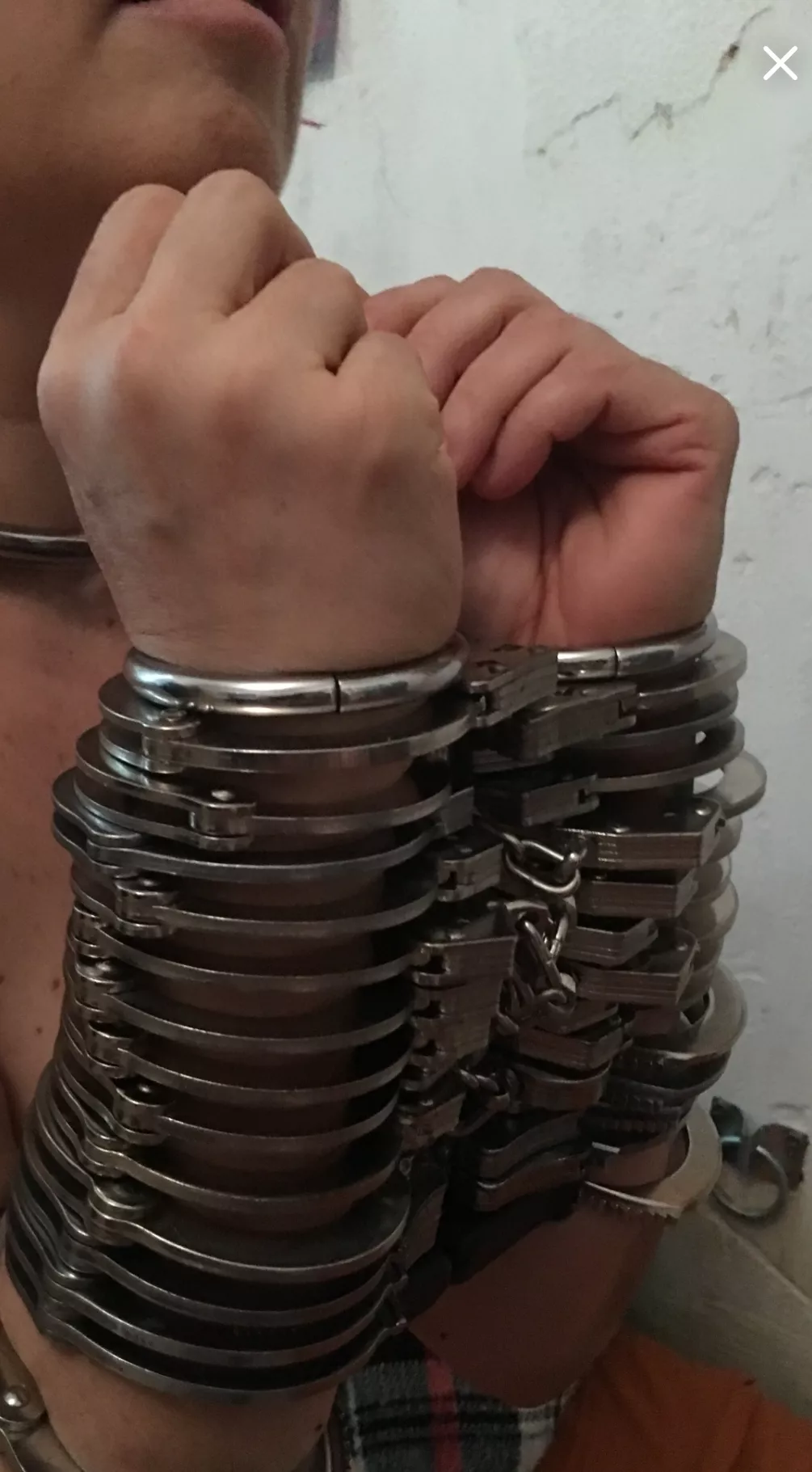 Stacking some handcuffs and my eternity shackles.