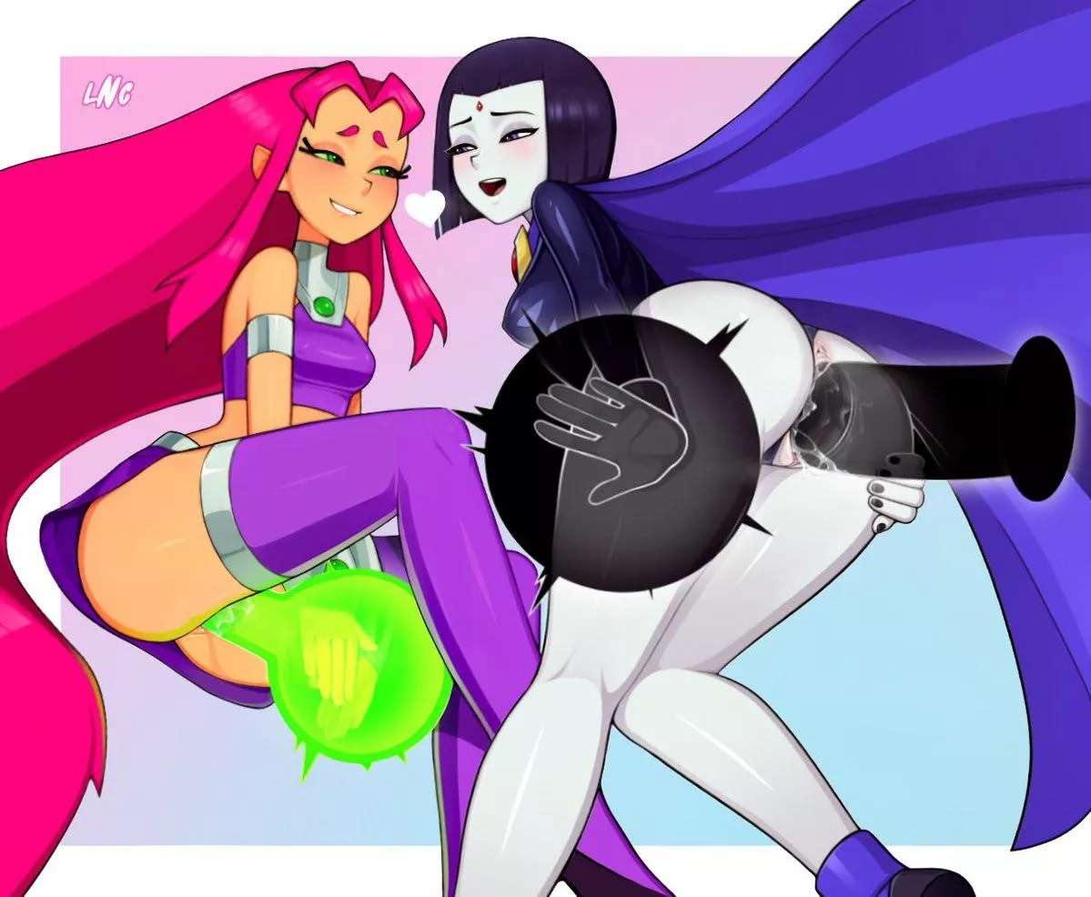 Starfire & Raven get naughty with their powers. [Teen Titans] (Loodncrood)