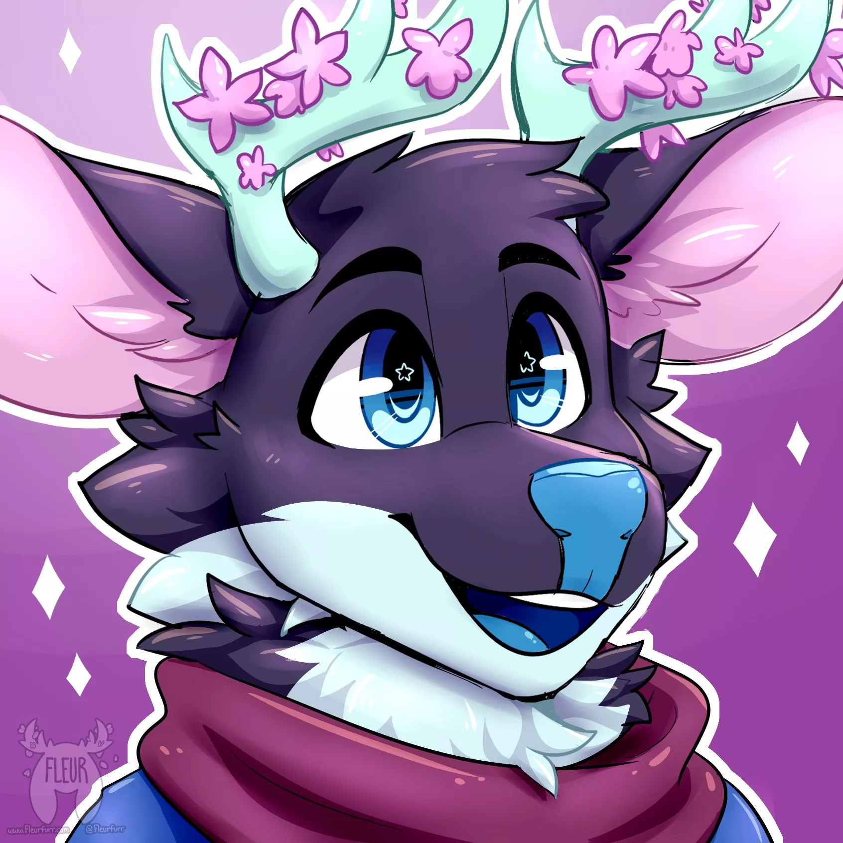 Starry eyed Deer~ (Art by me @fleurfurr on Twitter!)