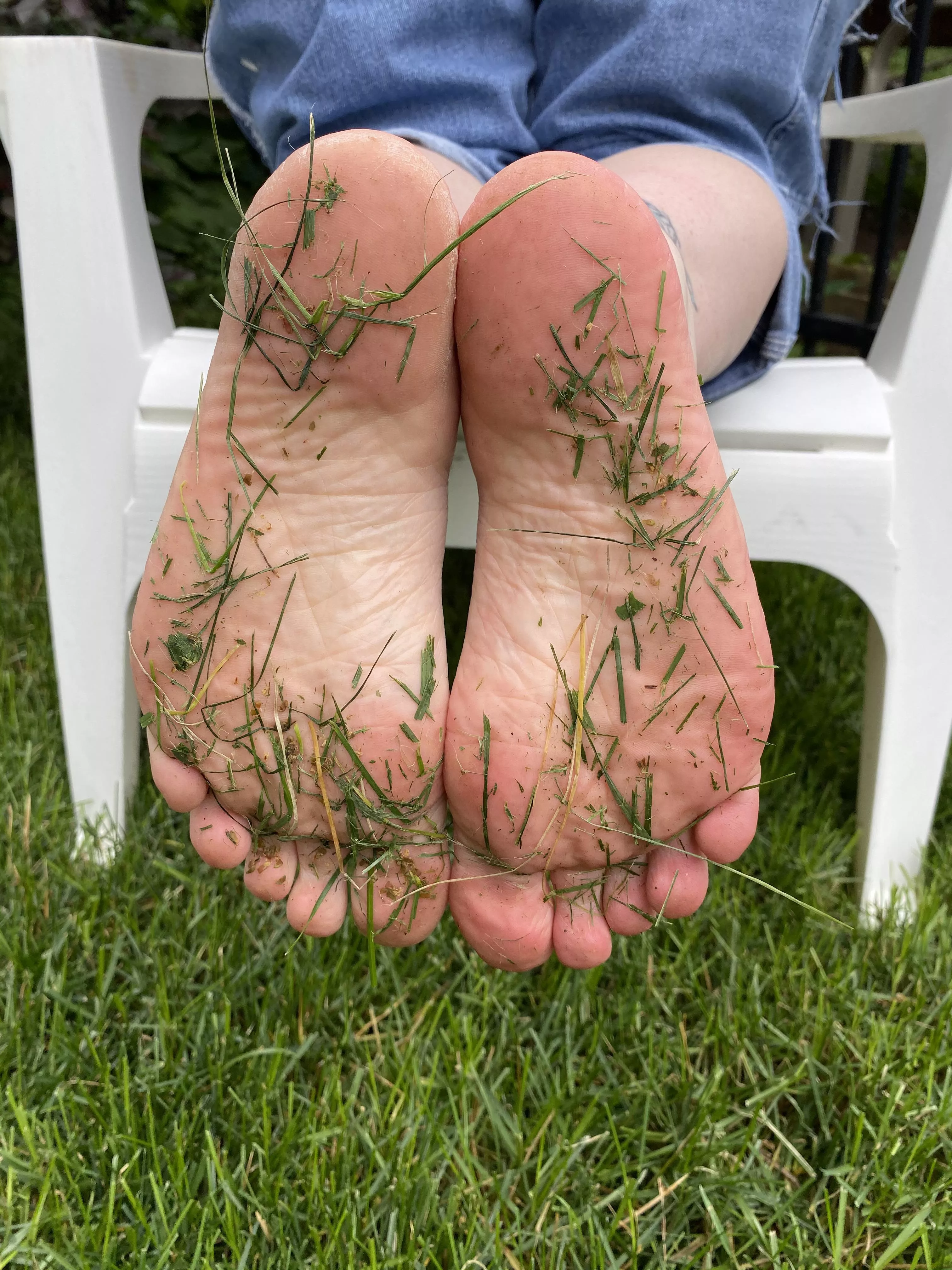 Started cutting the grass...long and wet!!