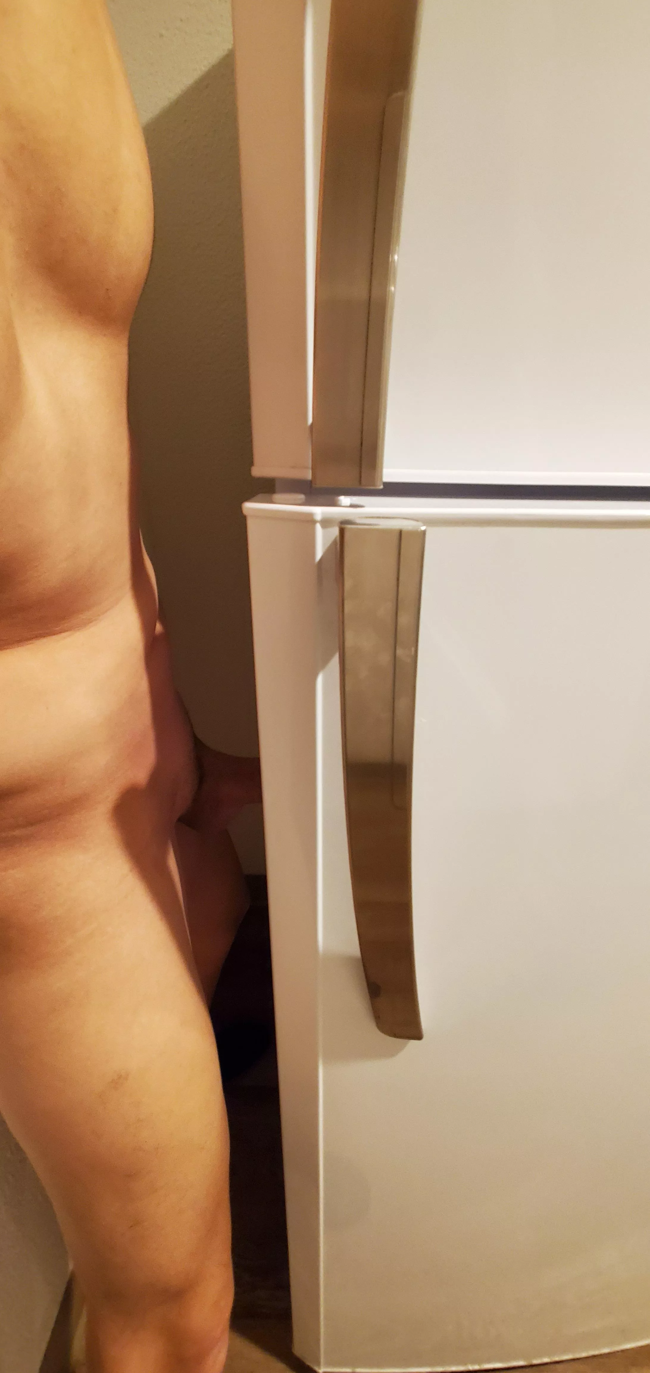 Still bored and horny at the hotel.. why not hump the fridge door?