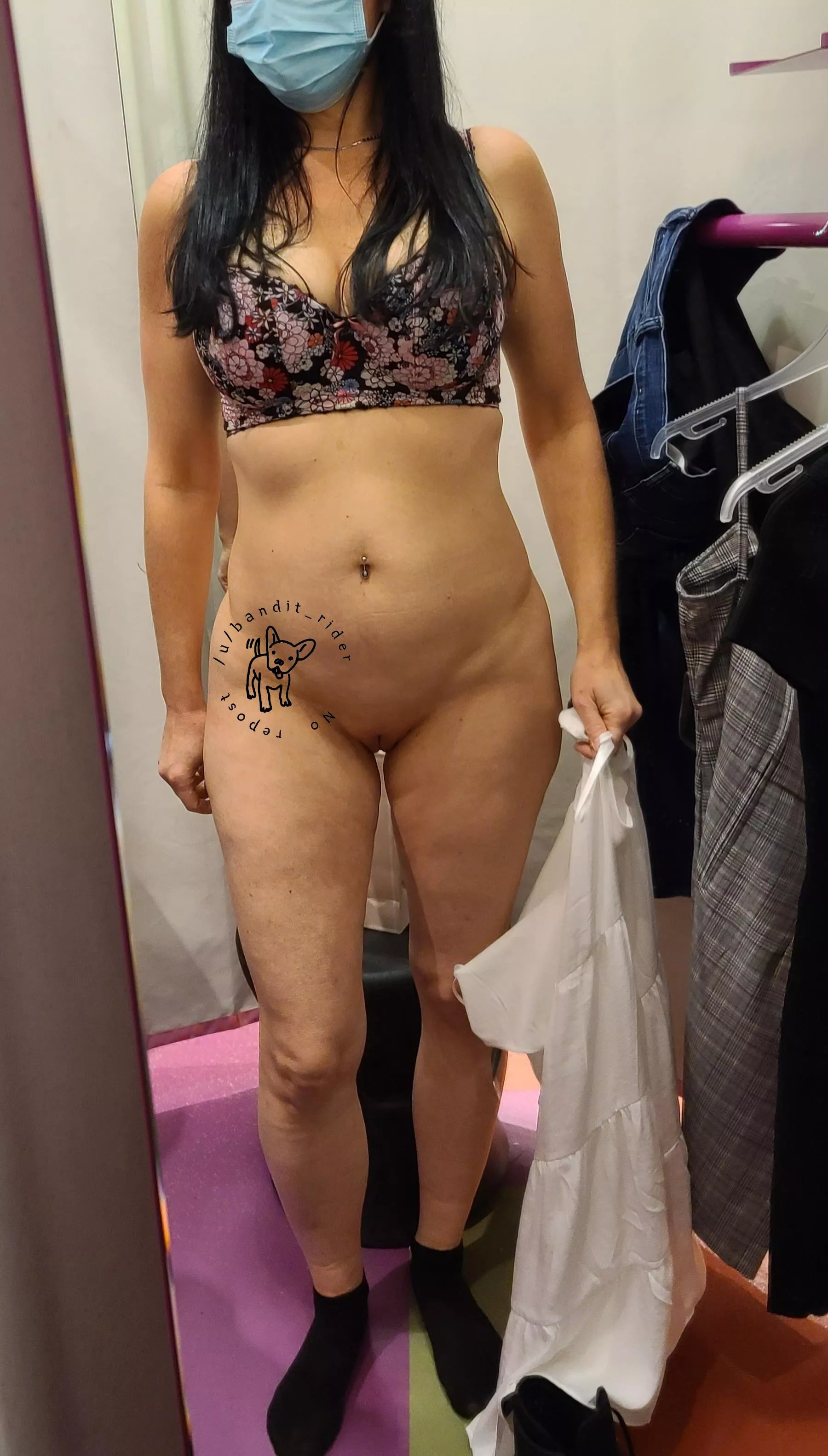 Still stuck with mask :( (F) 45 (OC) making shopping fun for hubby and others who wants to peek 😉