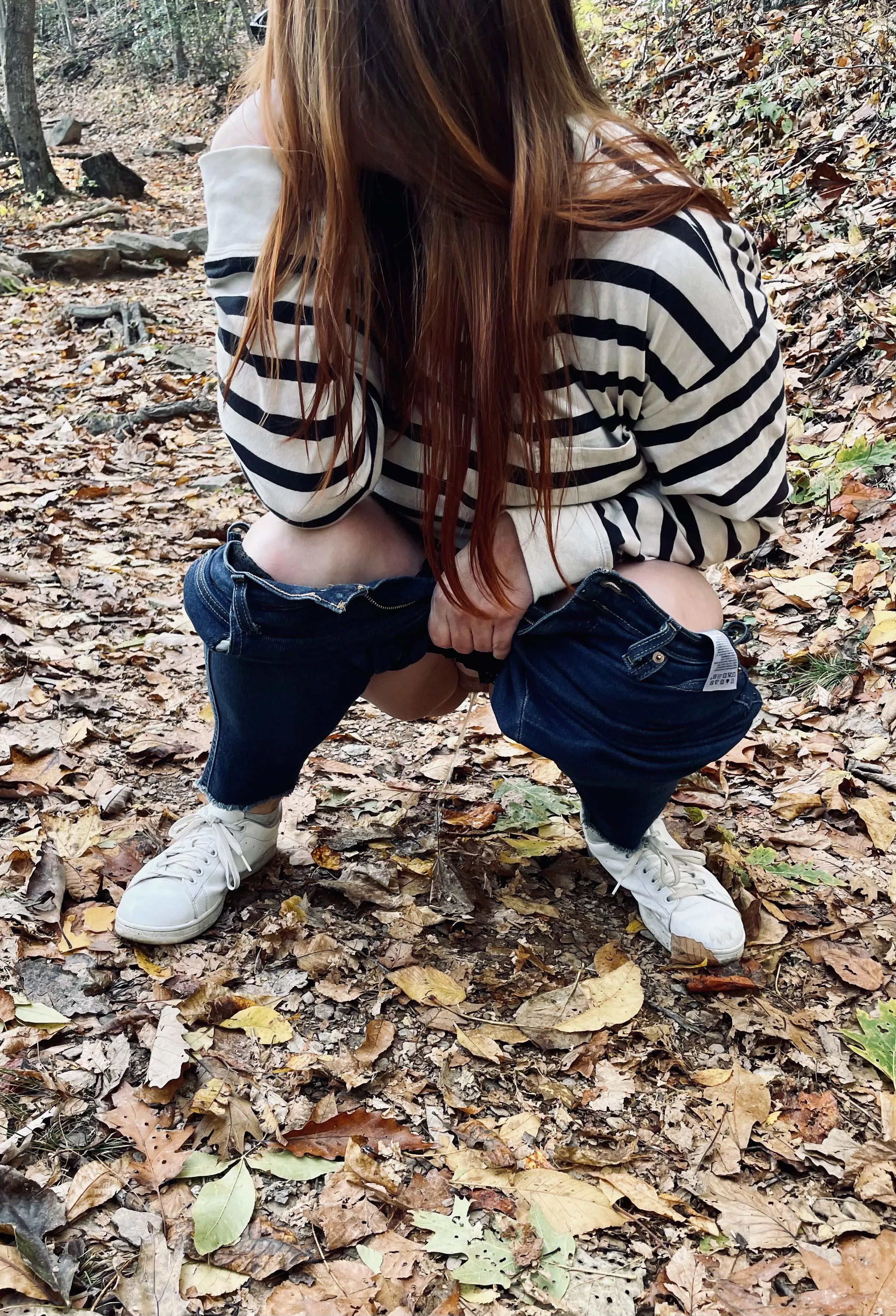 Stopping and squatting mid hike on the trail! The other hikers had to have seen me! 🙈