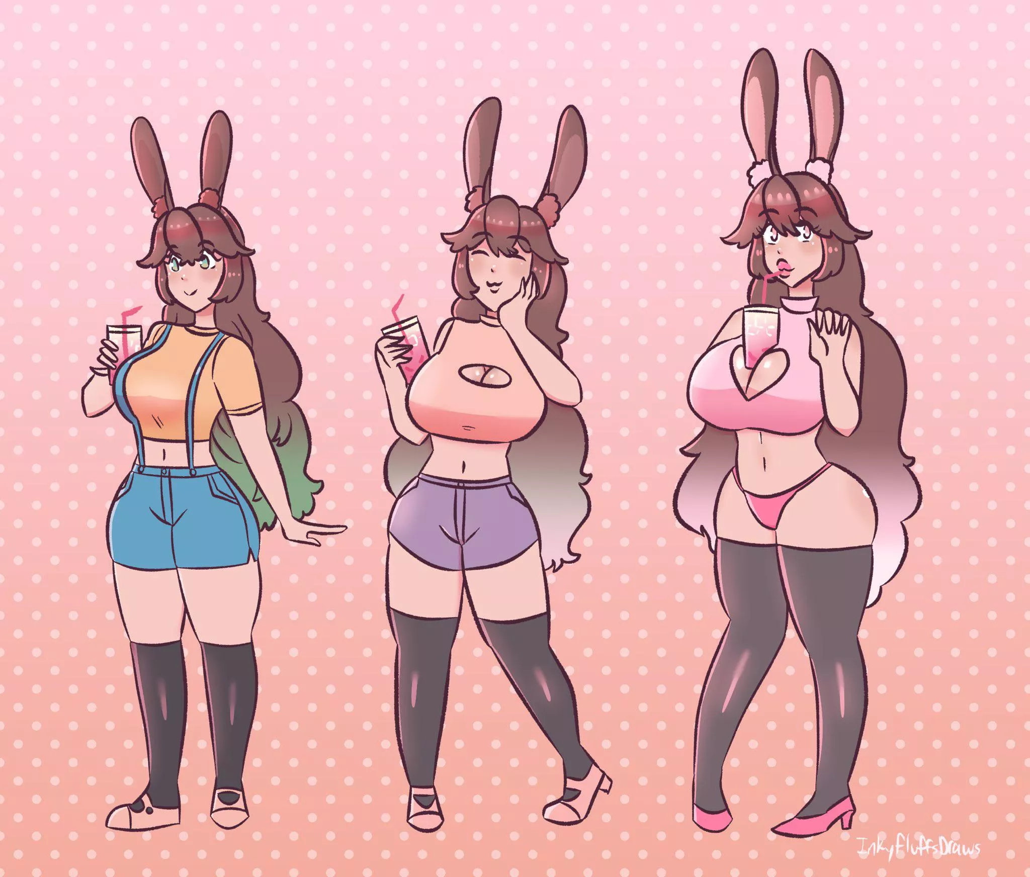 Strawberry Hollybun [F Bunny Girl Bimbofication] (inkyfluffsdraws)