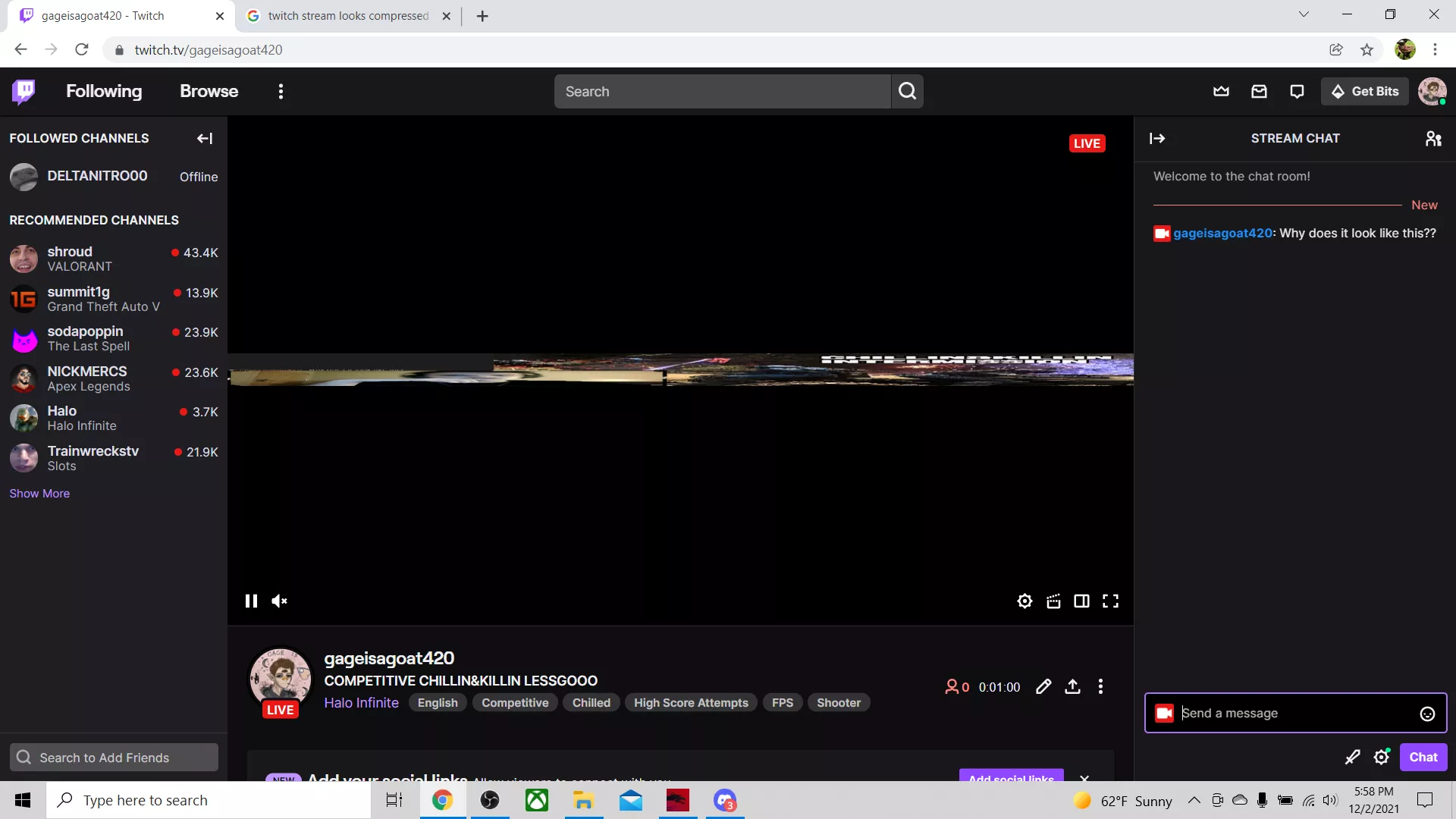 Streaming with obs and restream.io stream looks like this? Tf did i do??