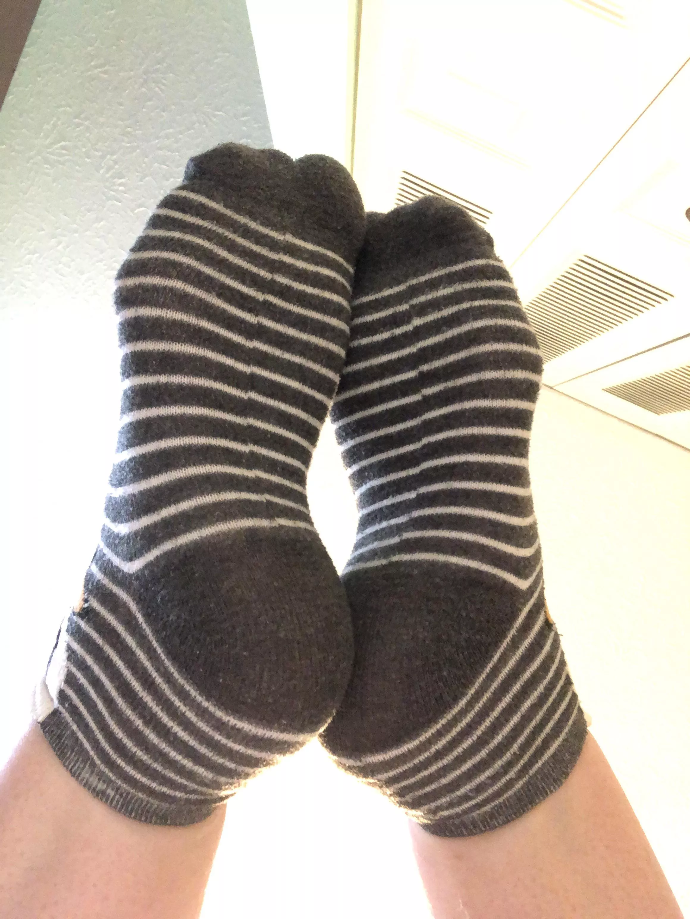 Striped socks on a Saturday night (F)